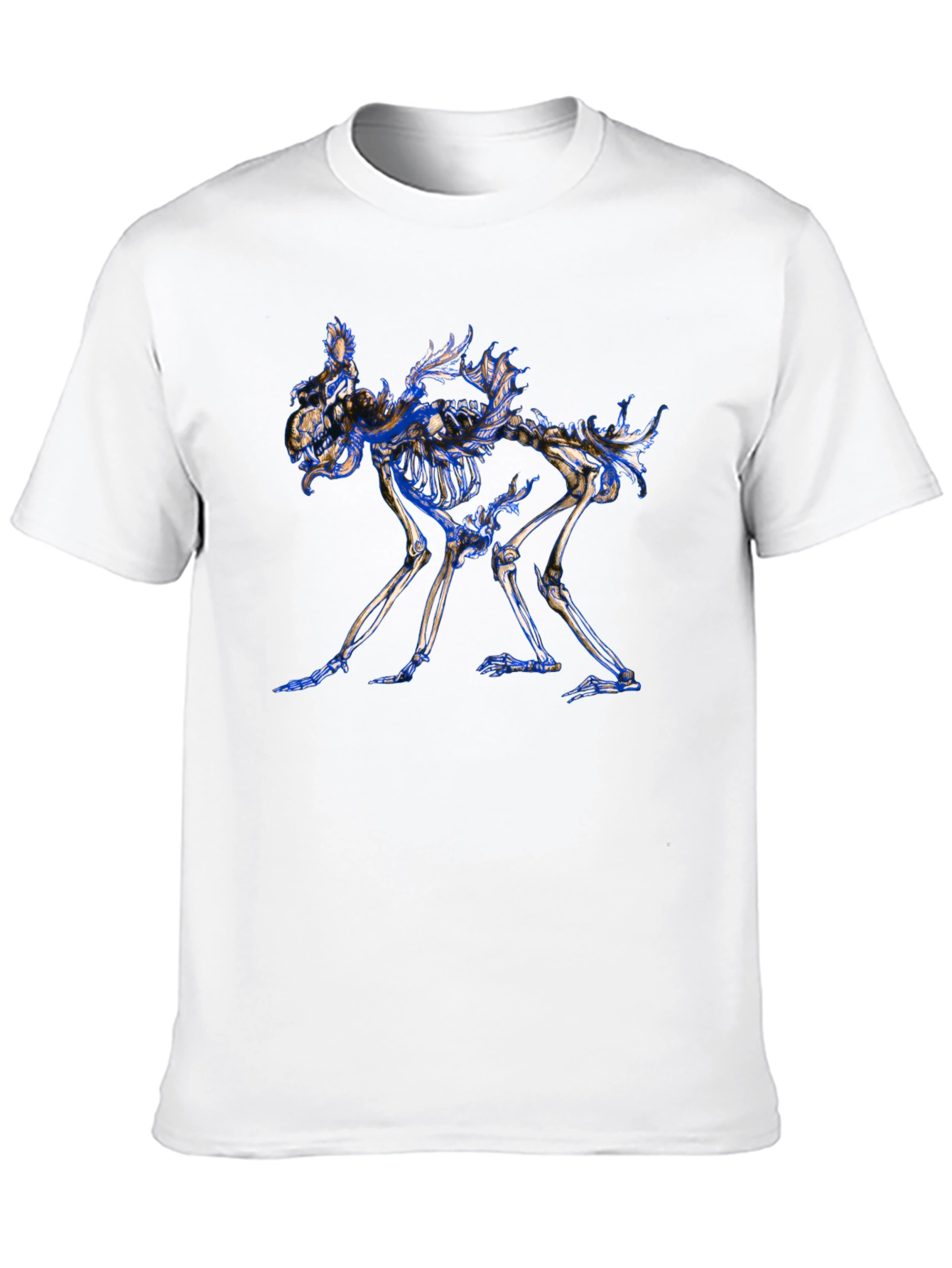 Skeleton Dog Graphic Tee - Unique Art T-Shirt