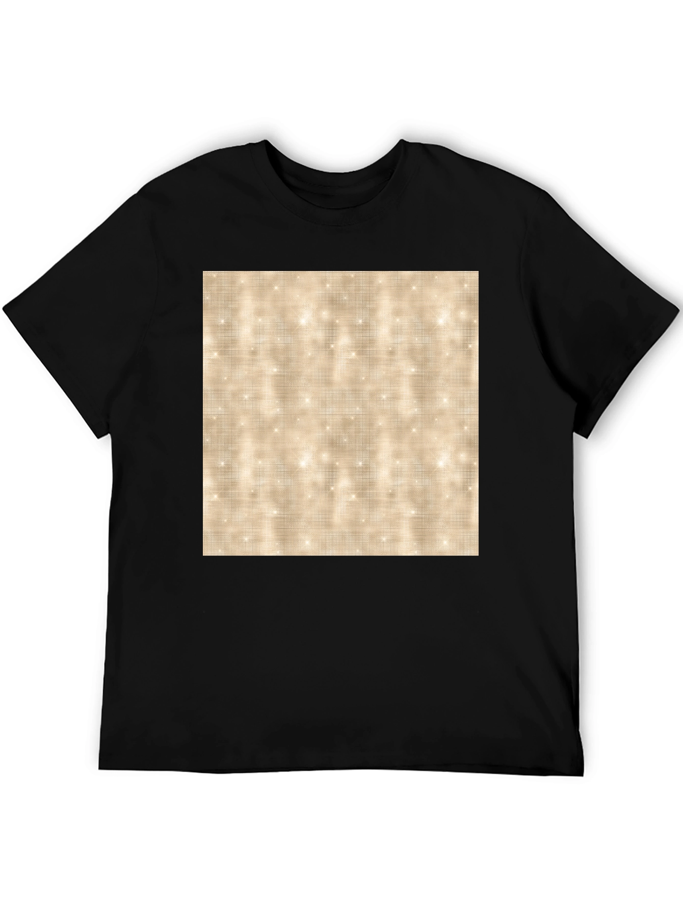 Mens Black T-Shirt with Sparkle Pattern