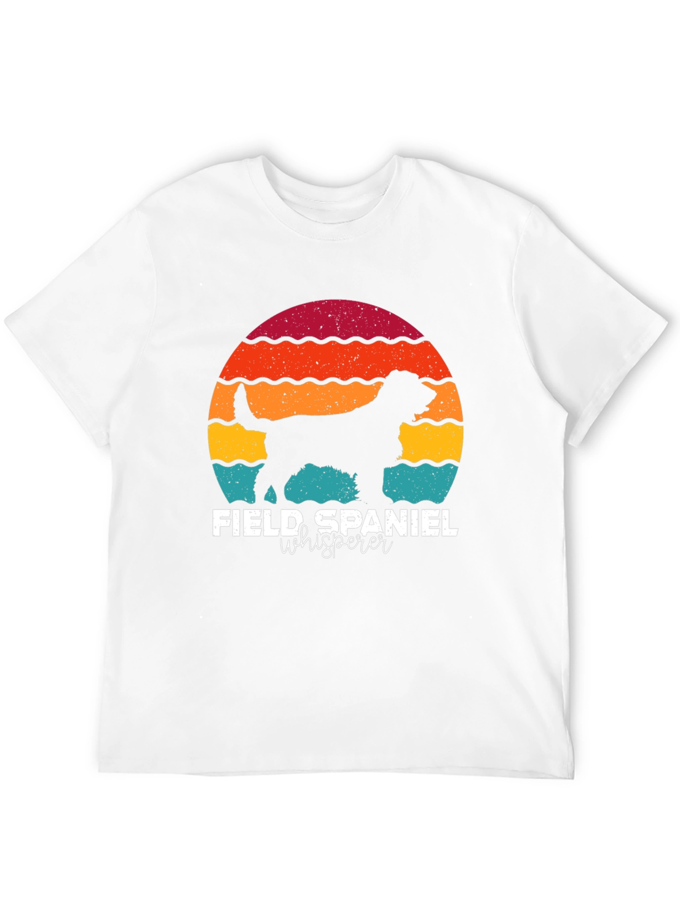 Field Spaniel Whisperer Retro Sunset T-Shirt