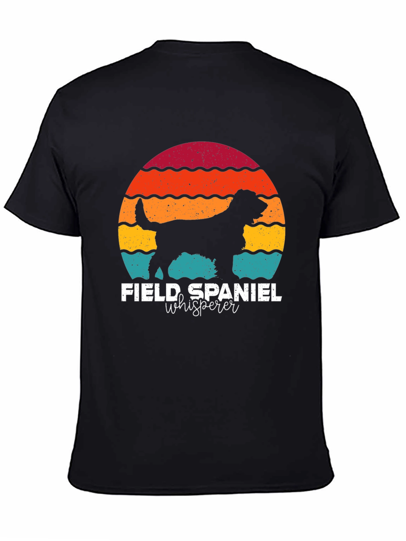 Field Spaniel Whisperer Retro Sunset T-Shirt