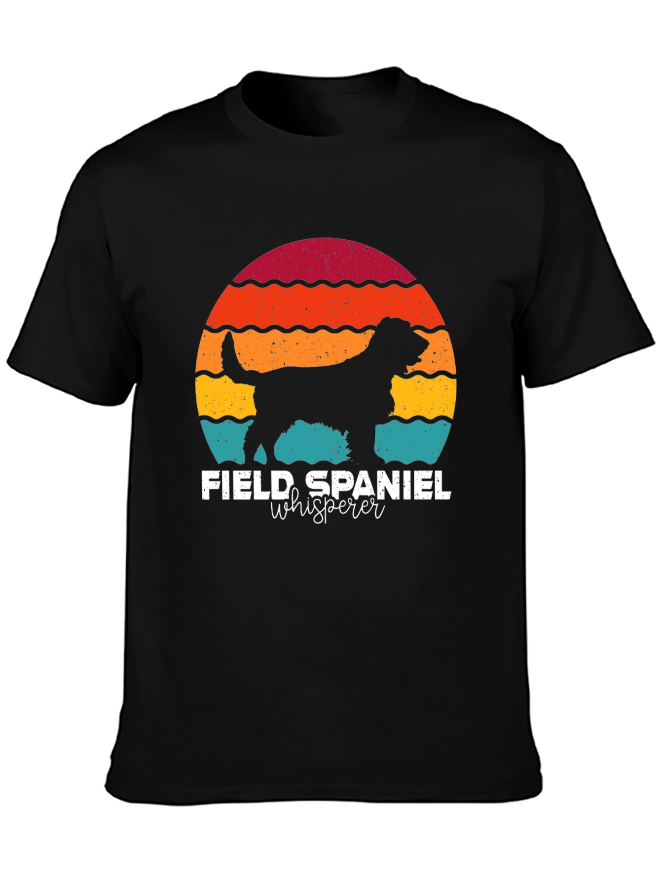 Field Spaniel Whisperer Retro Sunset T-Shirt