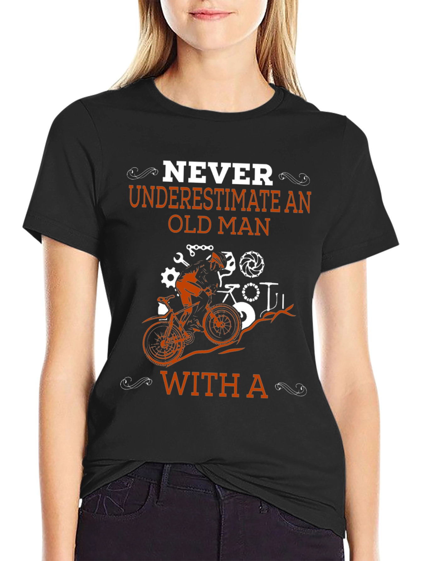 Never Underestimate An Old Man With A Bike T-Shirt