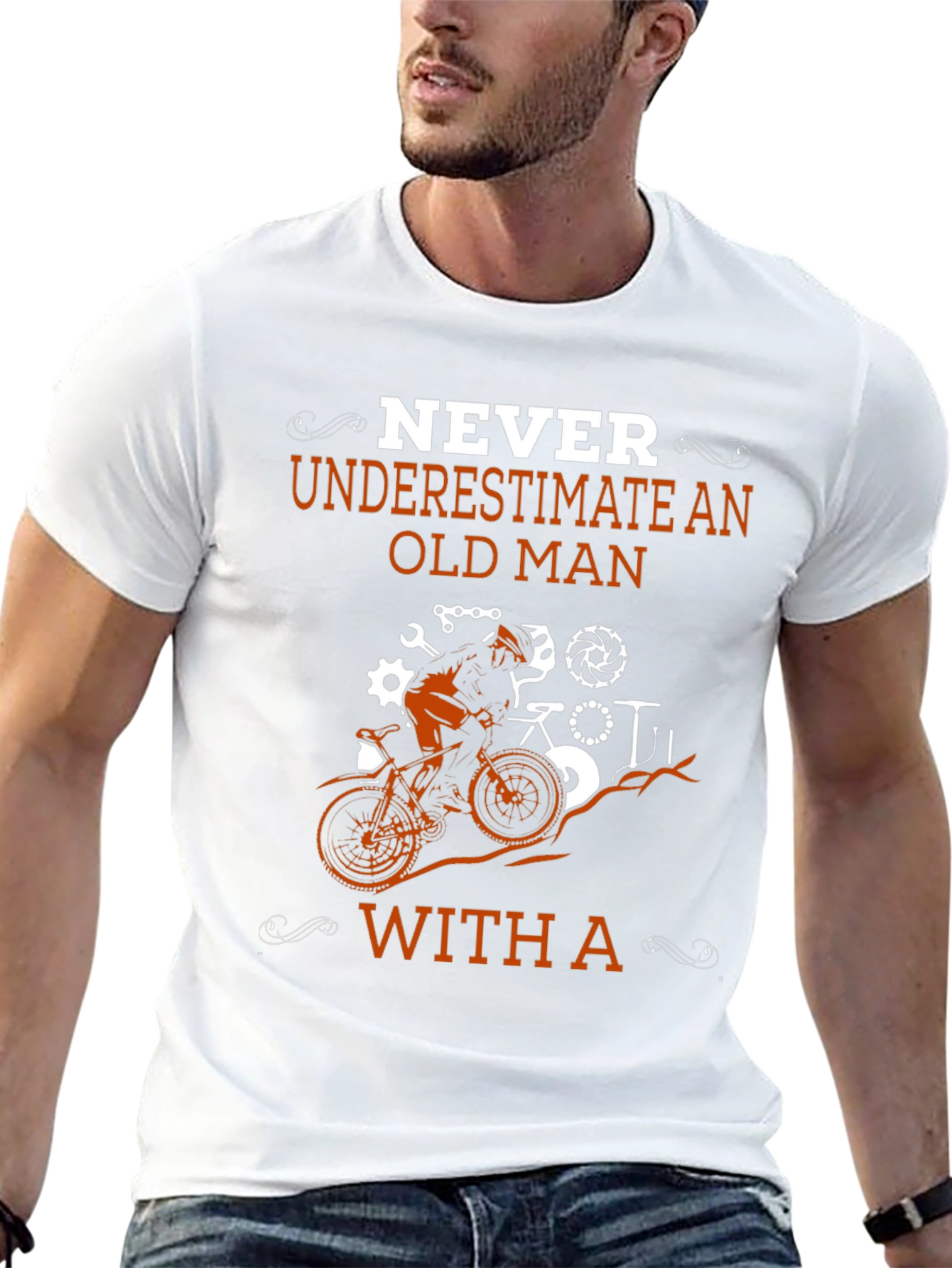 Never Underestimate An Old Man With A Bike T-Shirt