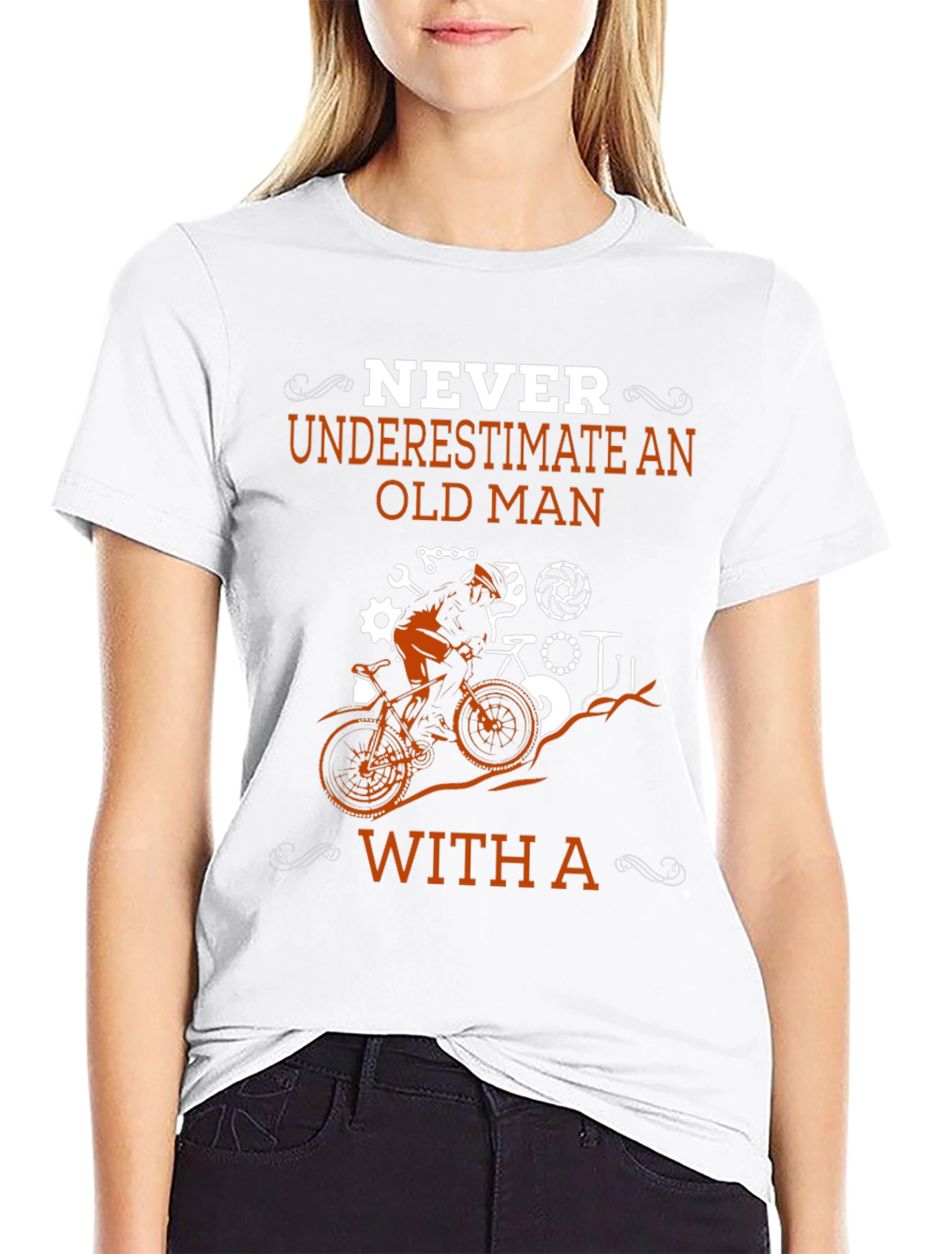 Never Underestimate An Old Man With A Bike T-Shirt