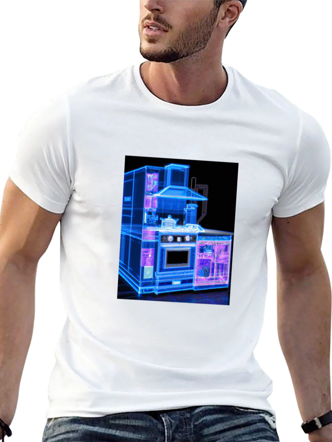 Modern Kitchen Blueprint Graphic Tee