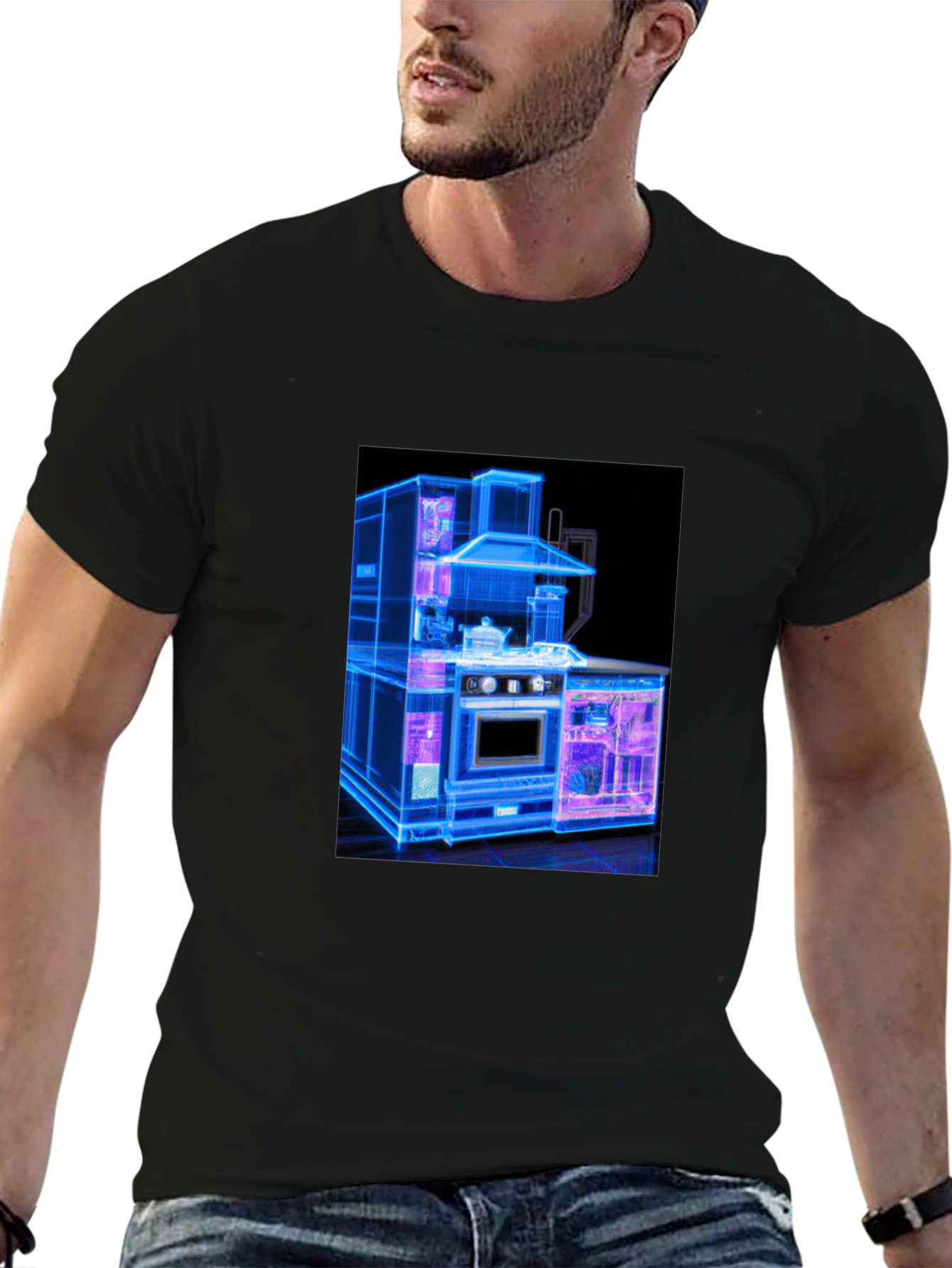 Modern Kitchen Blueprint Graphic Tee