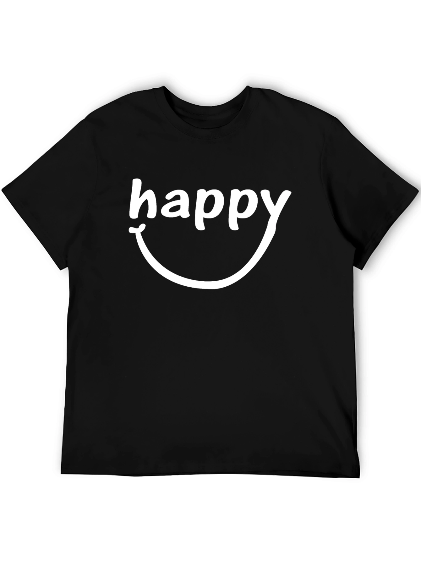 Happy Graphic T-Shirt - Black Cotton Blend