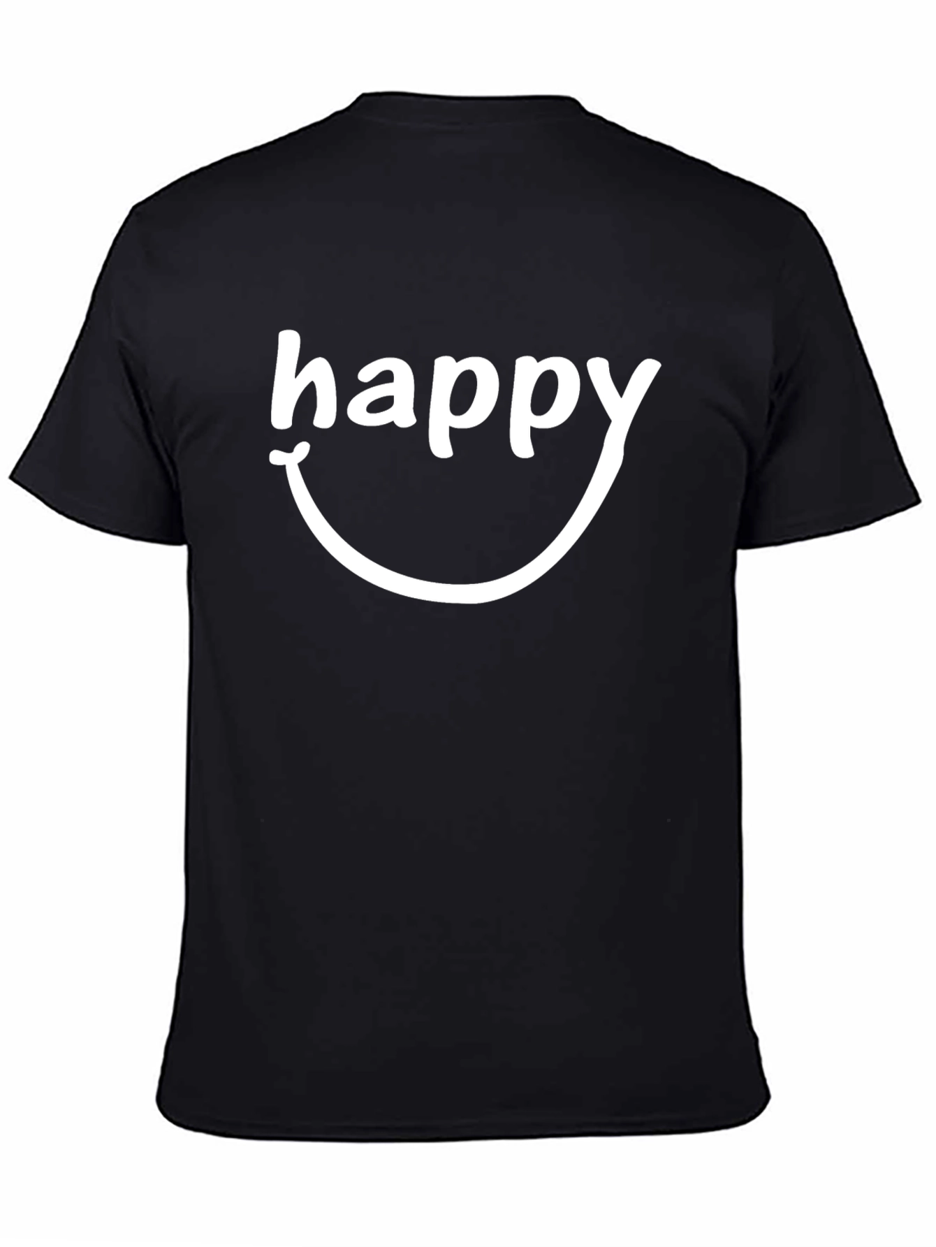 Happy Graphic T-Shirt - Black Cotton Blend