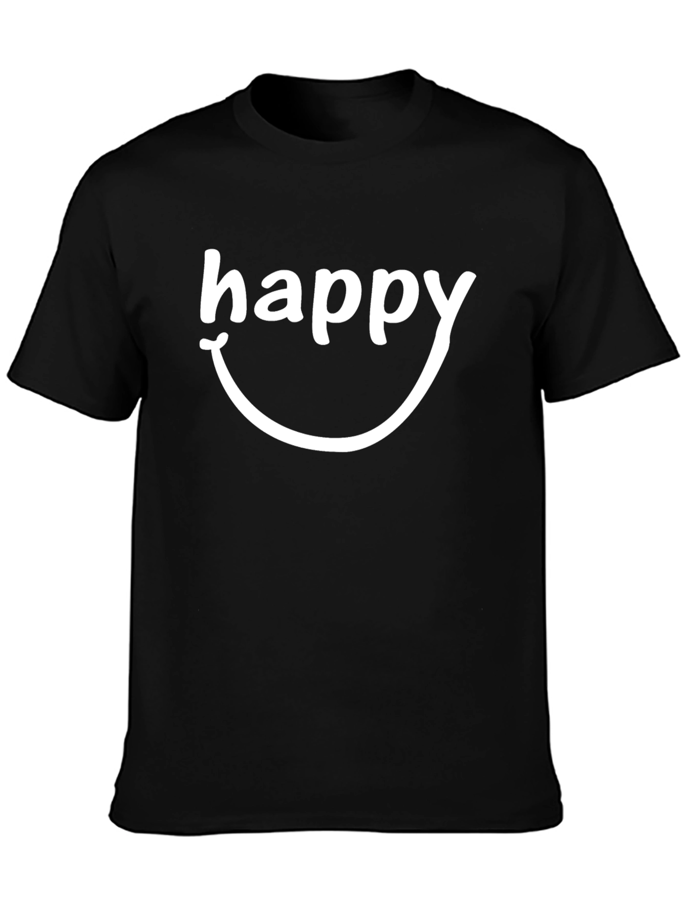 Happy Graphic T-Shirt - Black Cotton Blend