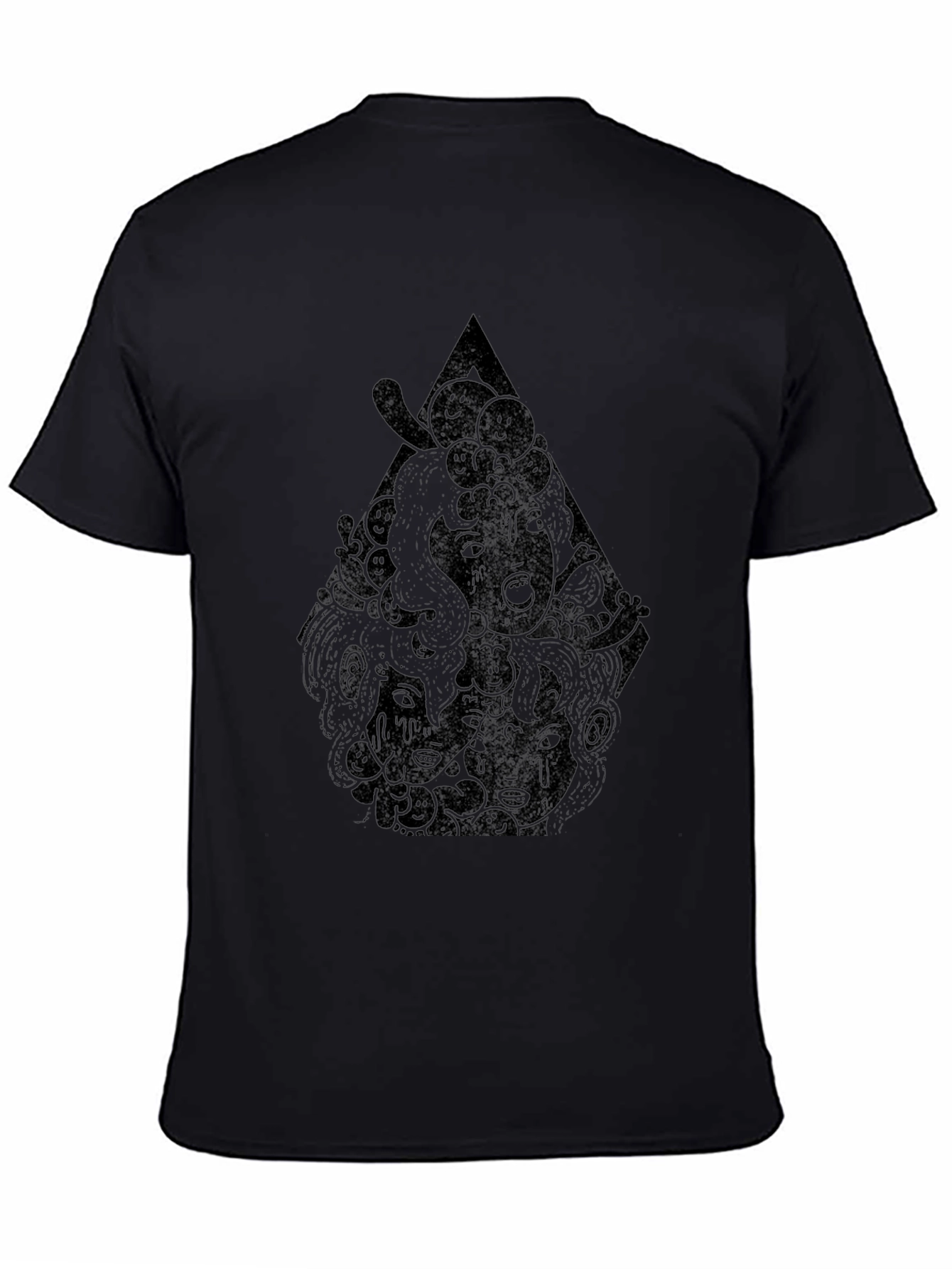 Unique Black Graphic Print Tee