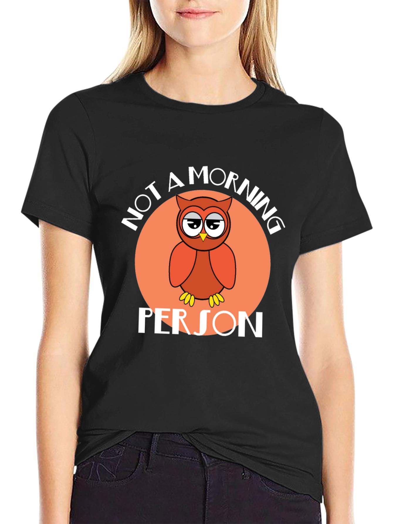 Not a Morning Person Owl Graphic T-Shirt