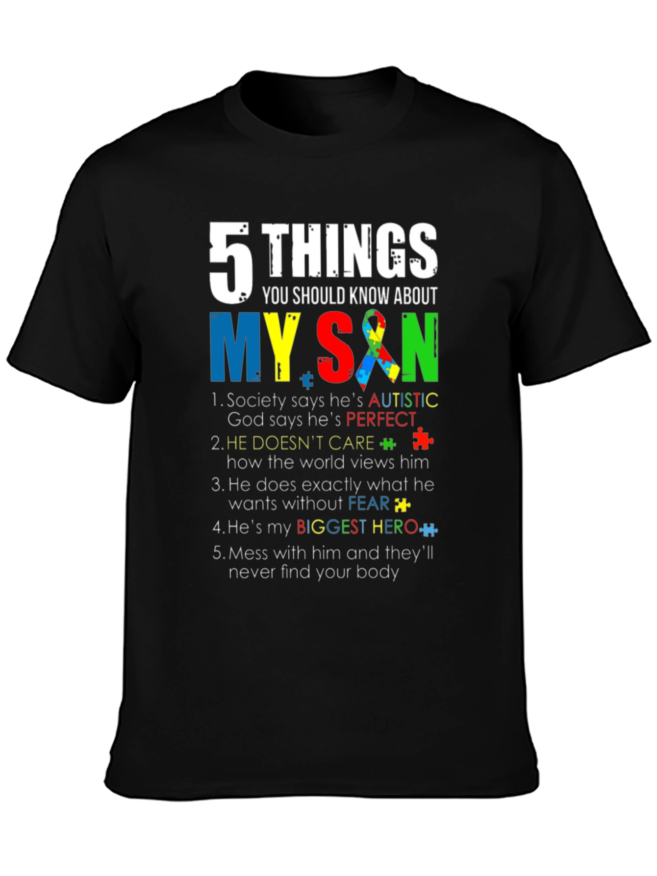 Autism Awareness T-Shirt: My Son My Hero