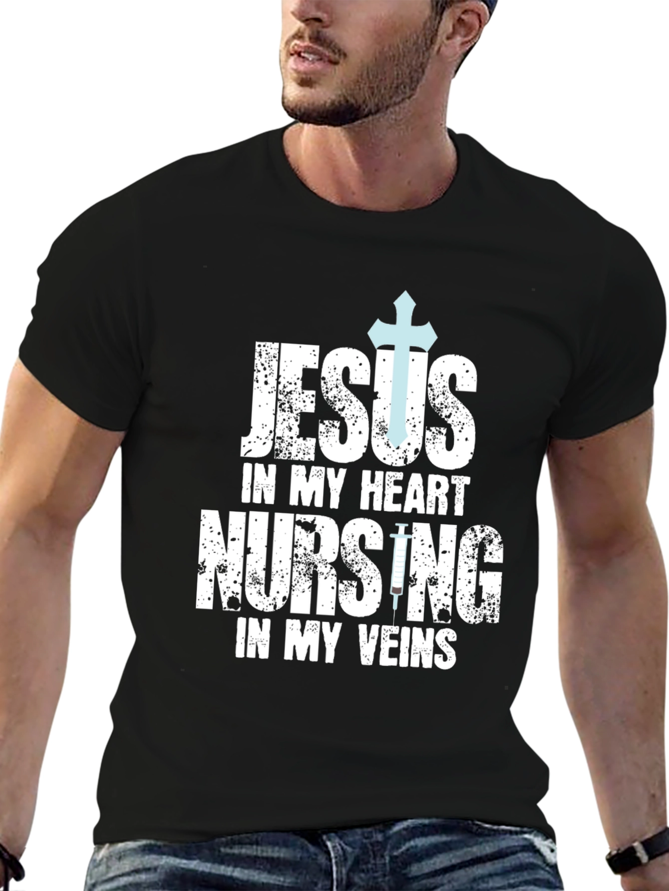 Jesus in My Heart Nursing in My Veins T-Shirt