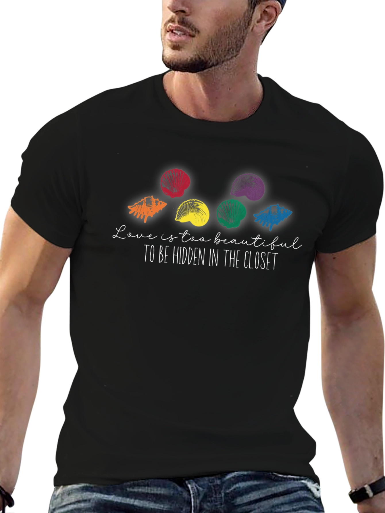 Pride Seashell T-Shirt: Love is Too Beautiful!