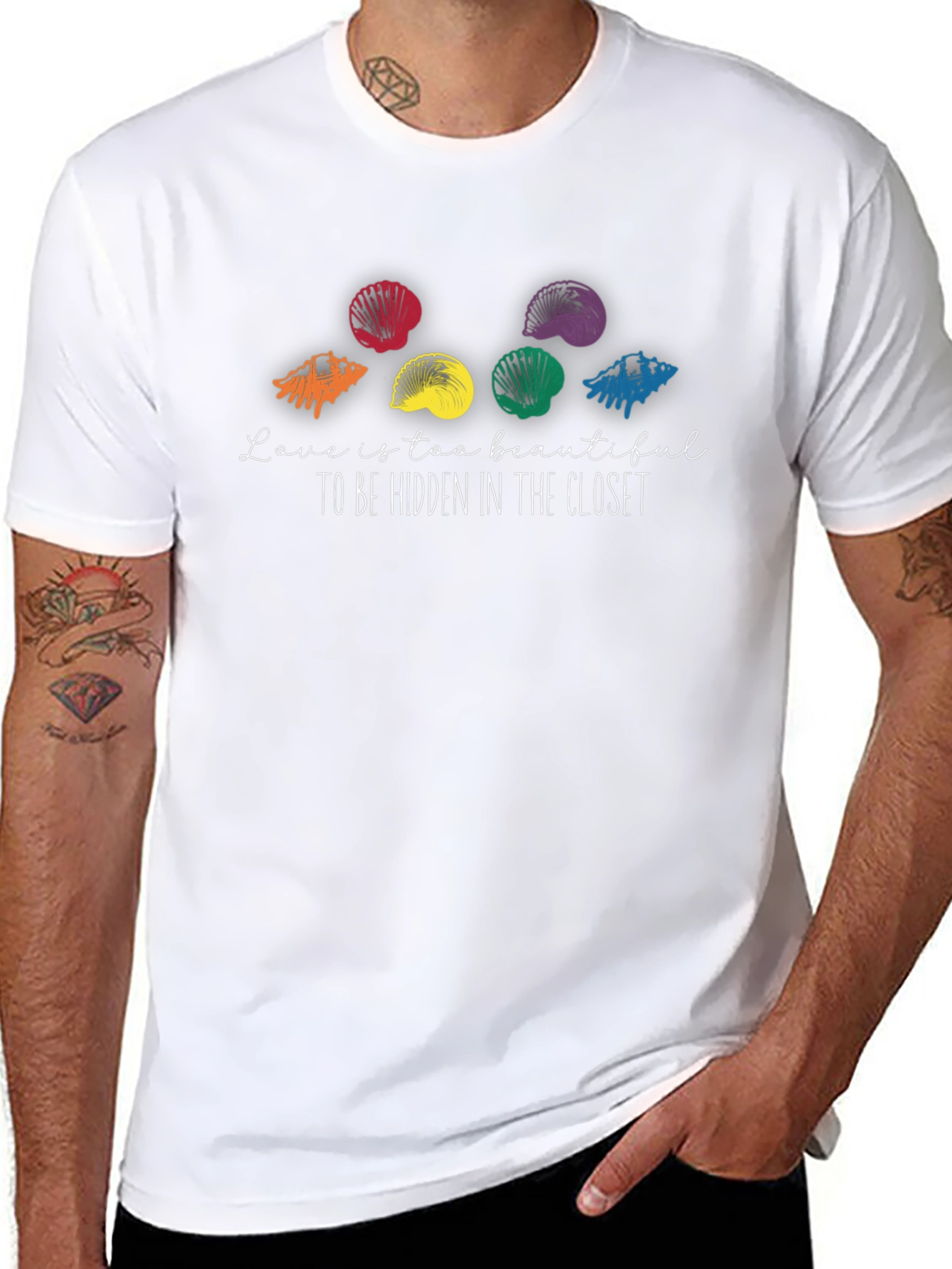 Pride Seashell T-Shirt: Love is Too Beautiful!