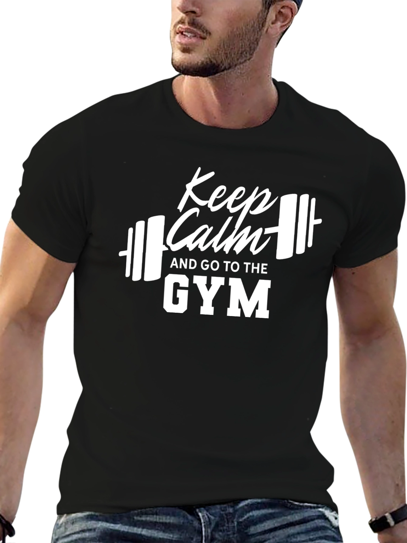 Keep Calm Gym T-Shirt - Black Fitness Motivation
