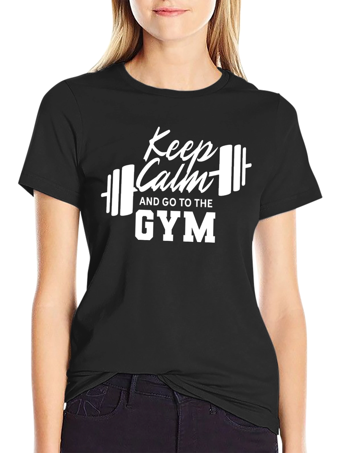 Keep Calm Gym T-Shirt - Black Fitness Motivation
