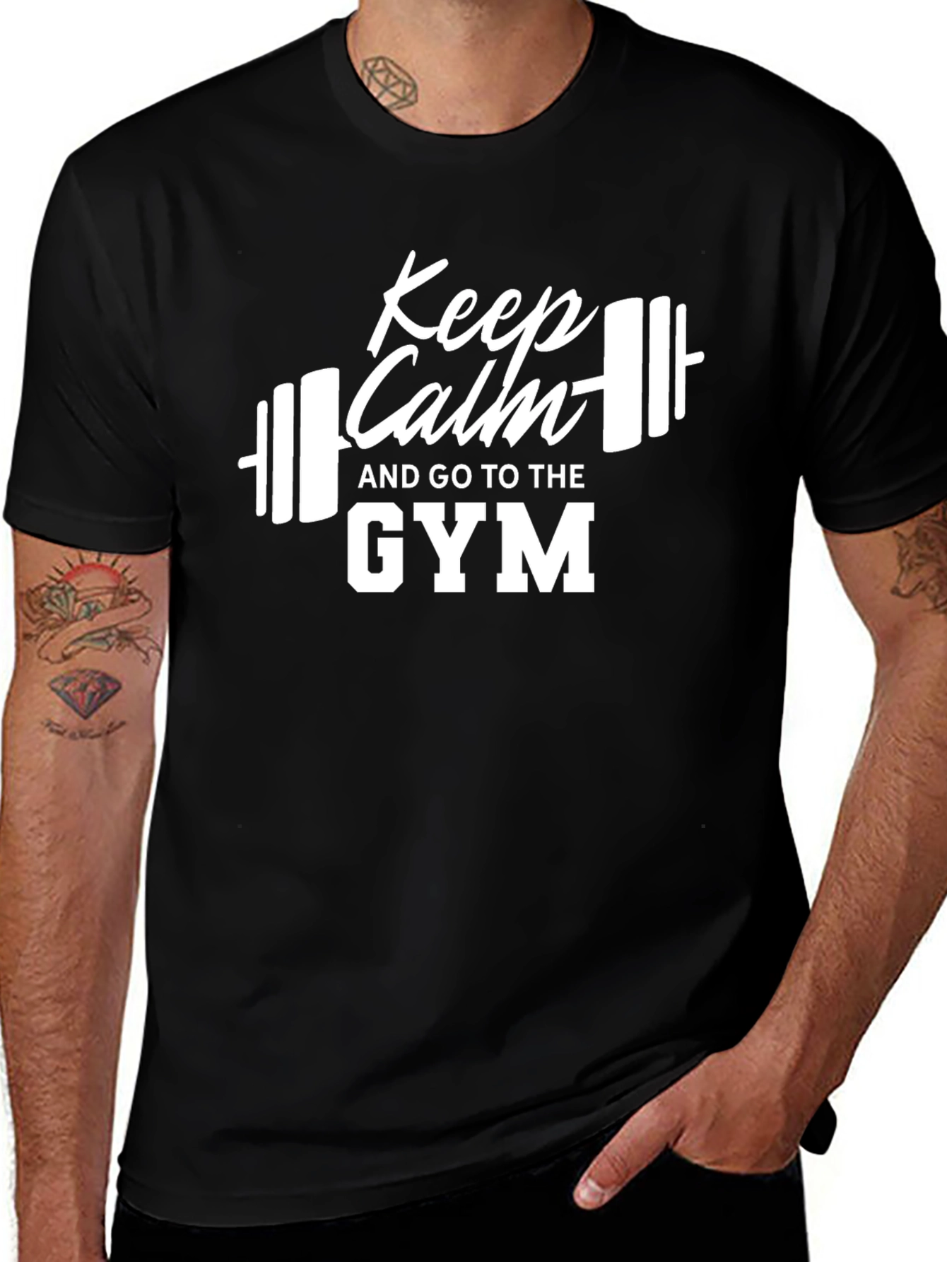 Keep Calm Gym T-Shirt - Black Fitness Motivation