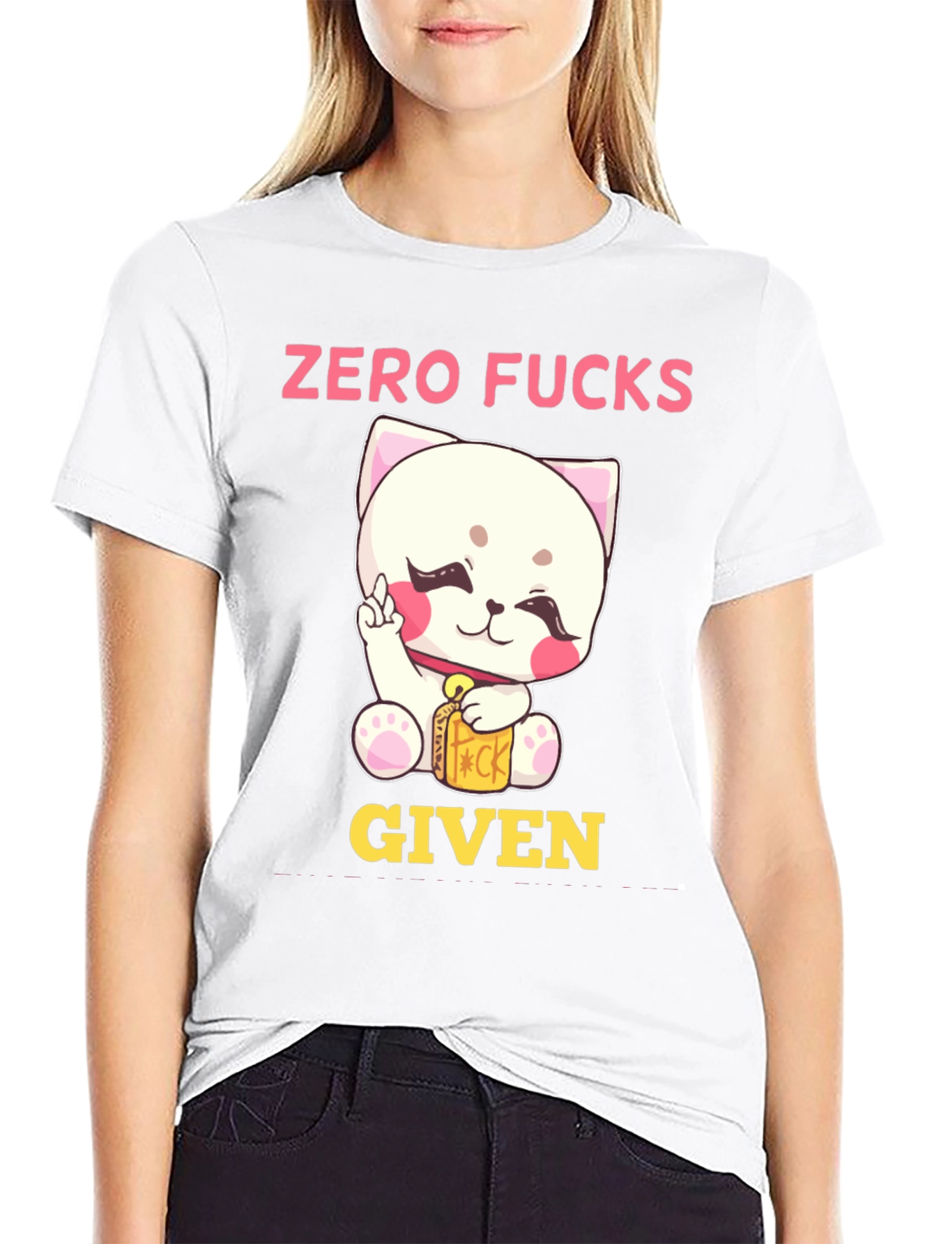 Zero Fucks Given Funny Cat T-Shirt