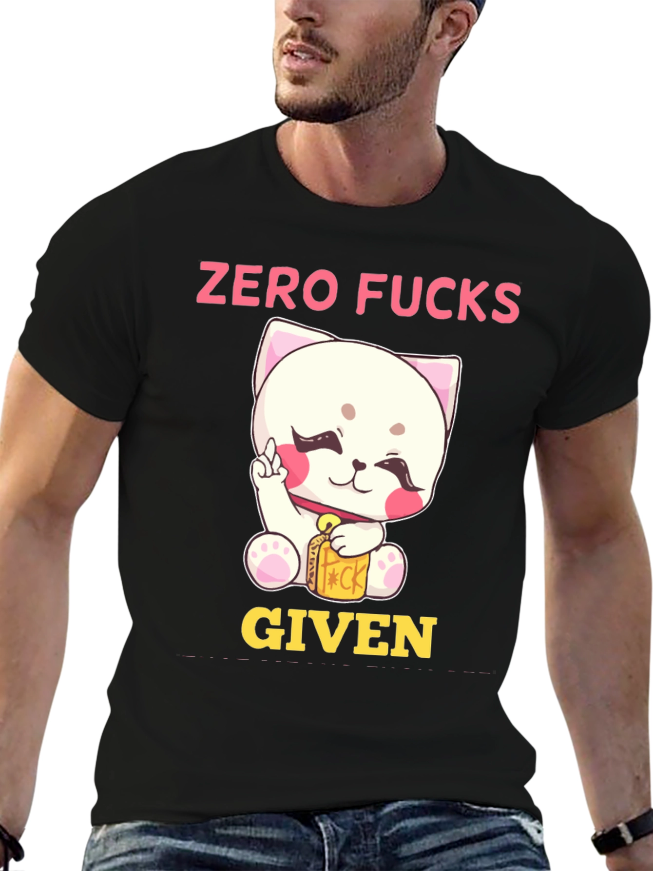 Zero Fucks Given Funny Cat T-Shirt