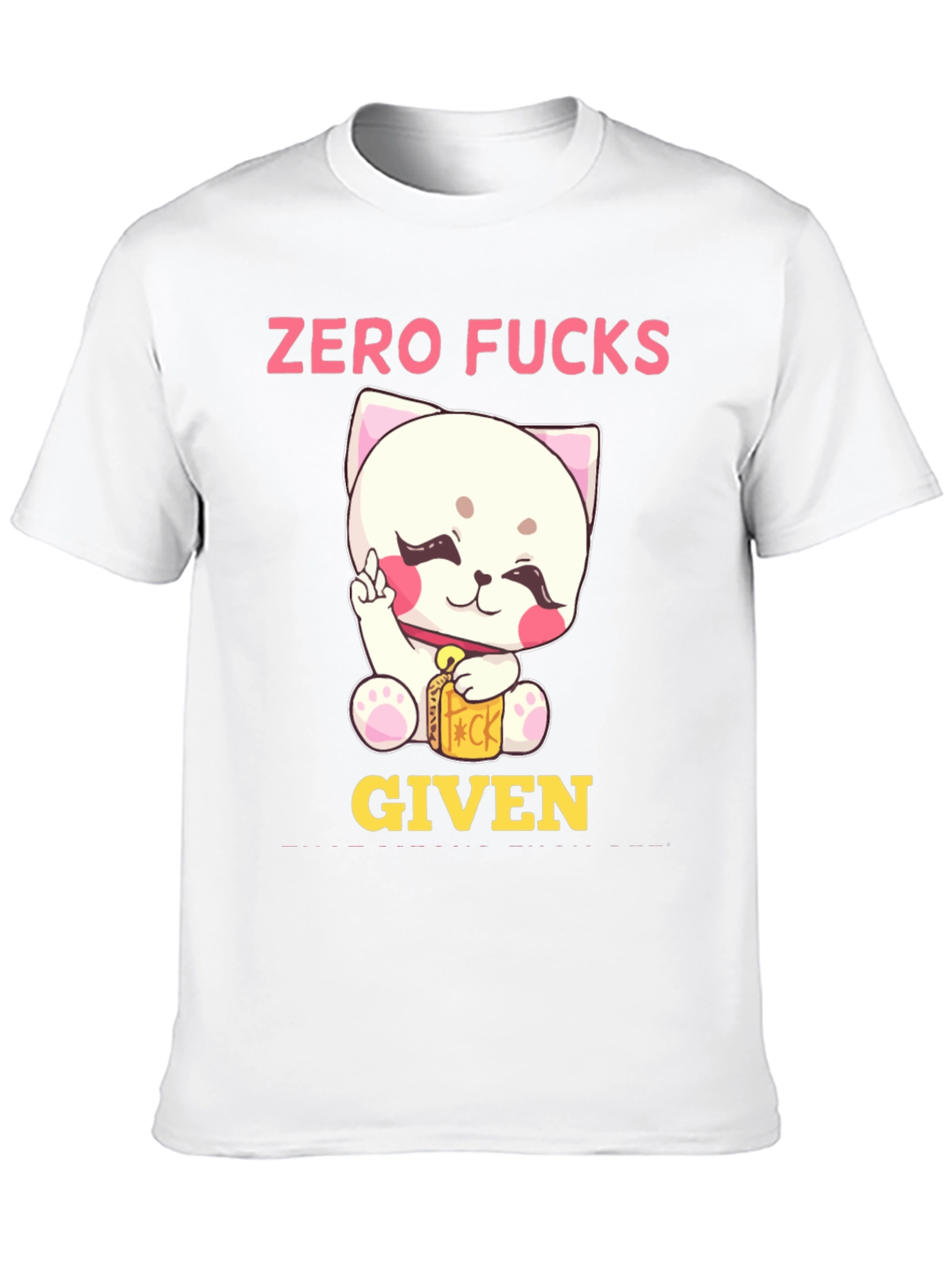 Zero Fucks Given Funny Cat T-Shirt