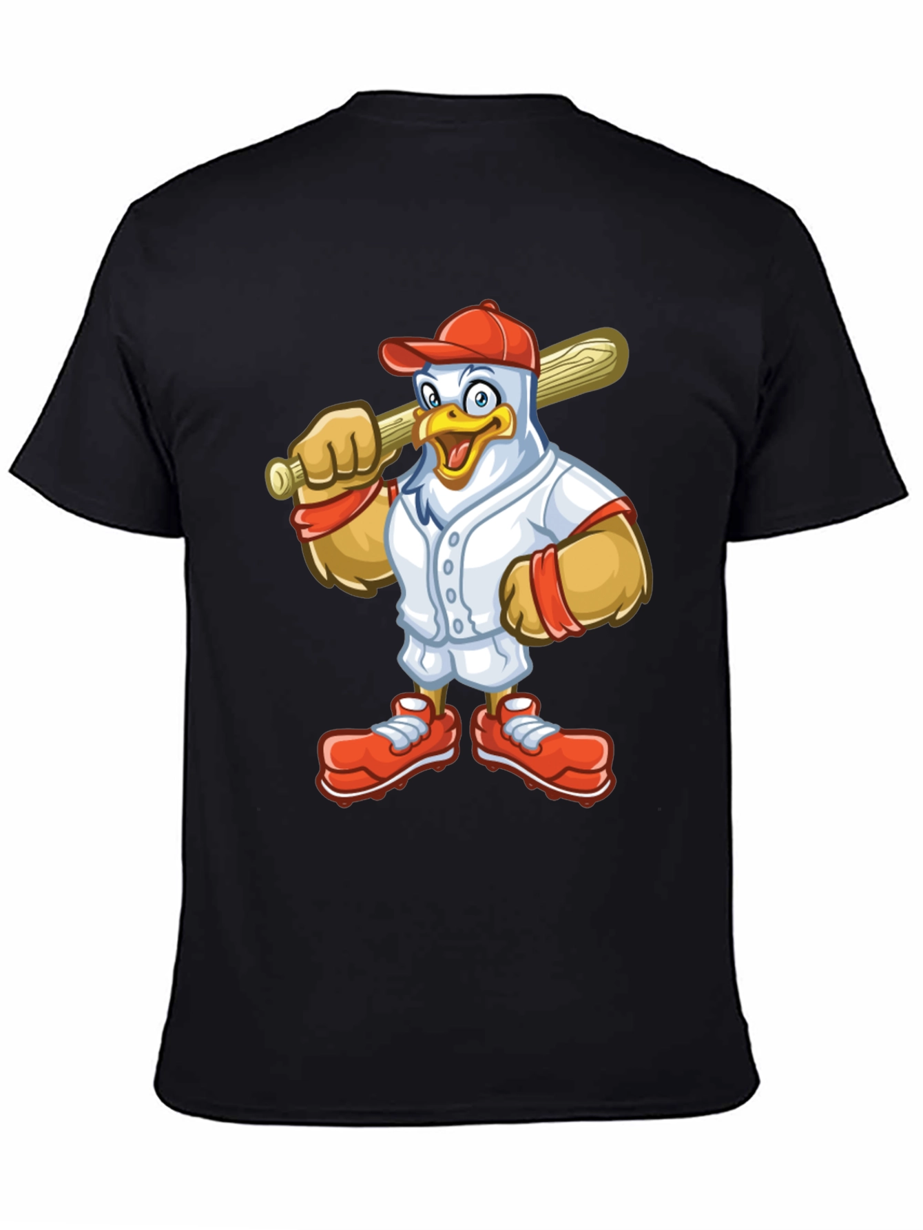 Cartoon Chicken Baseball Player T-Shirt