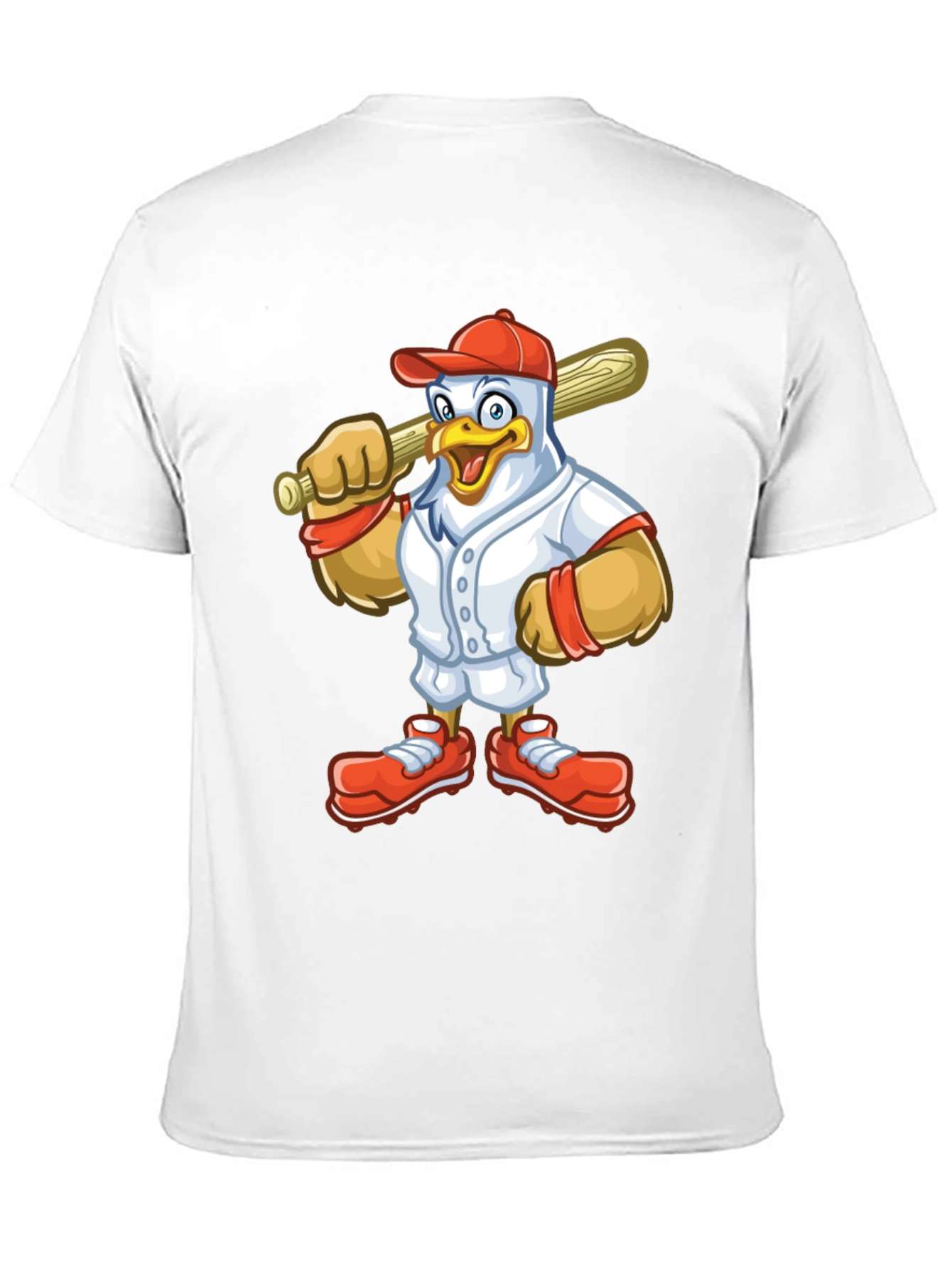 Cartoon Chicken Baseball Player T-Shirt