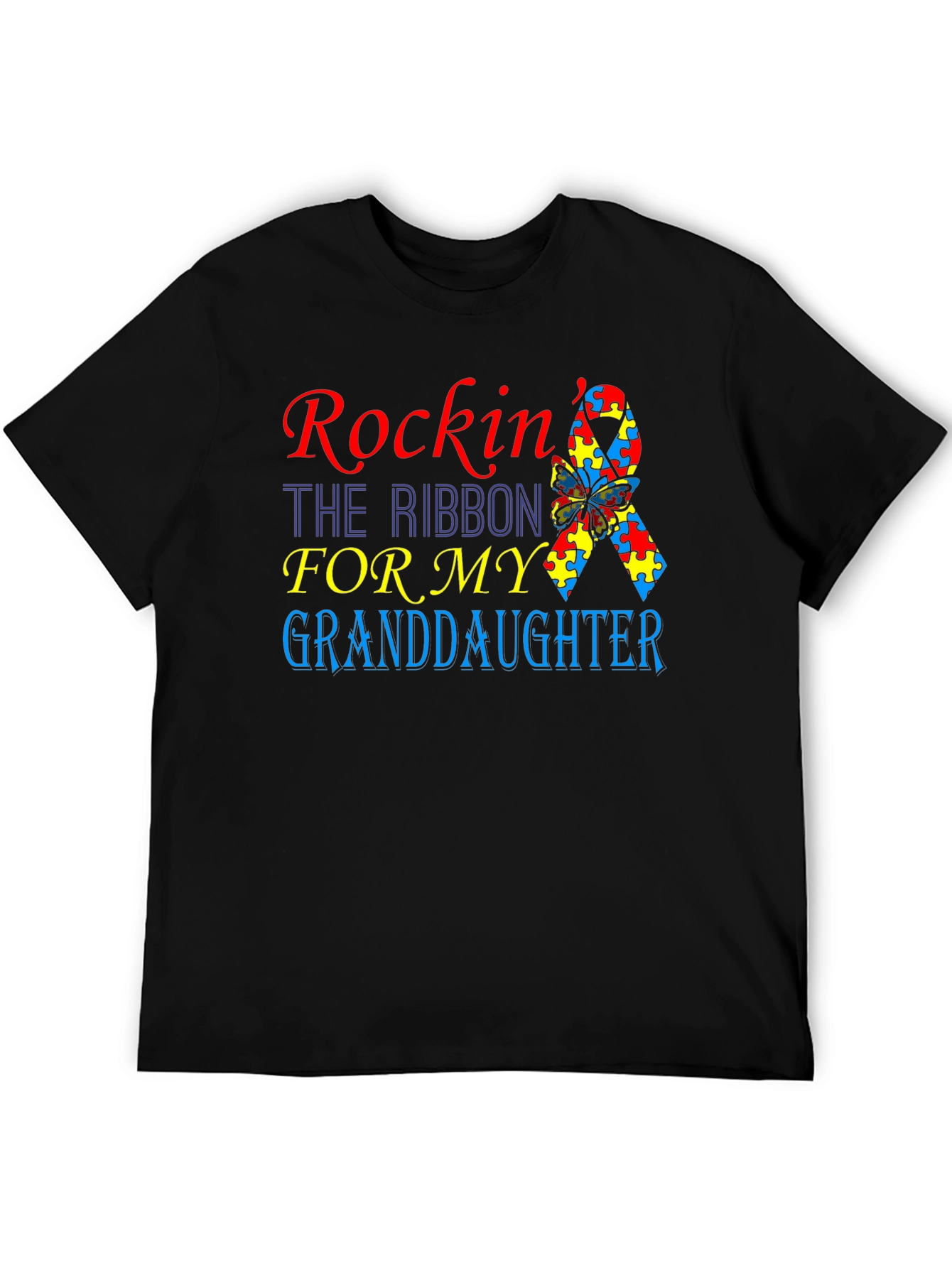 Rockin the Ribbon Autism Awareness Granddaughter T-Shirt
