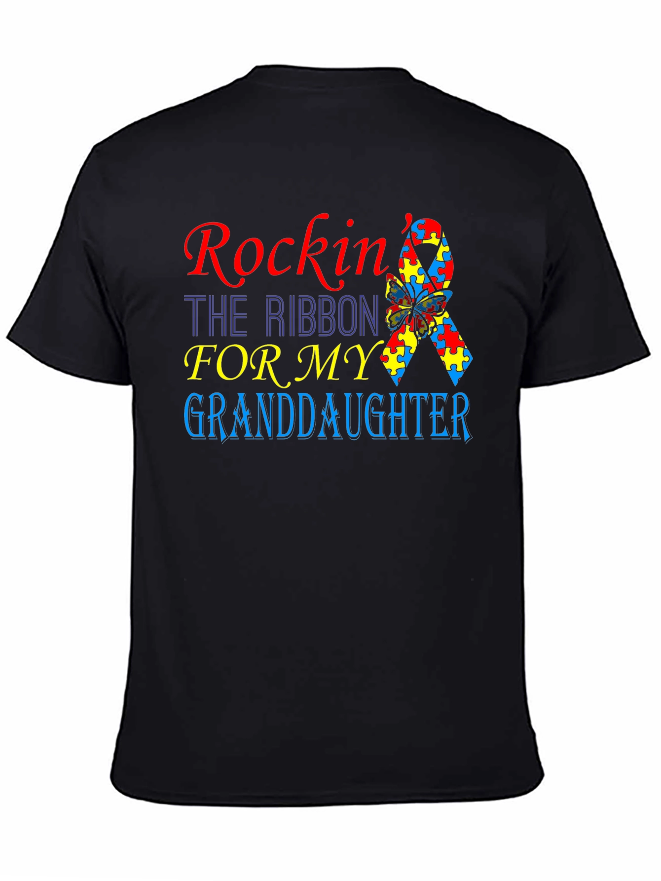 Rockin the Ribbon Autism Awareness Granddaughter T-Shirt