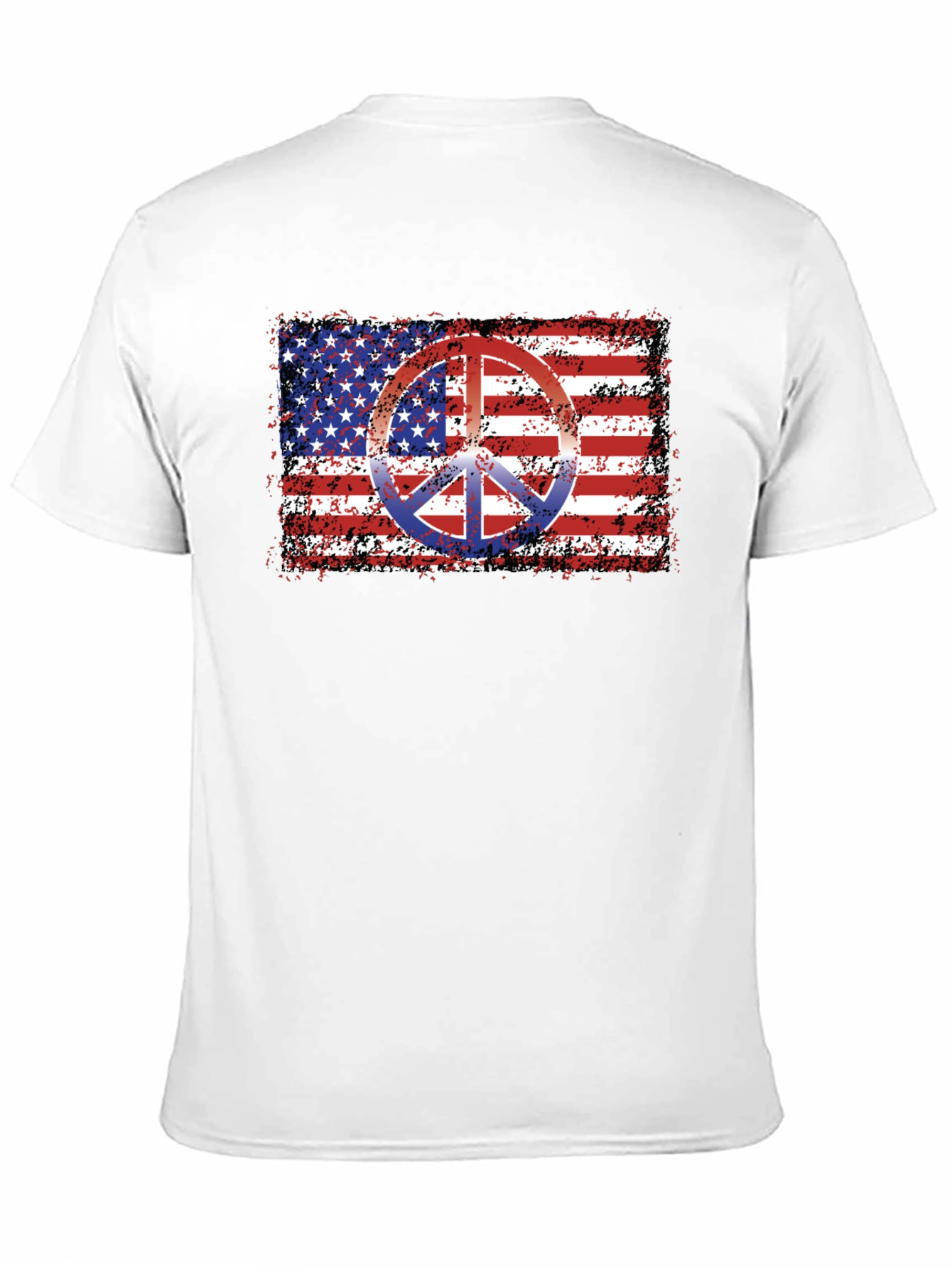 American Flag Peace Sign Black T-Shirt