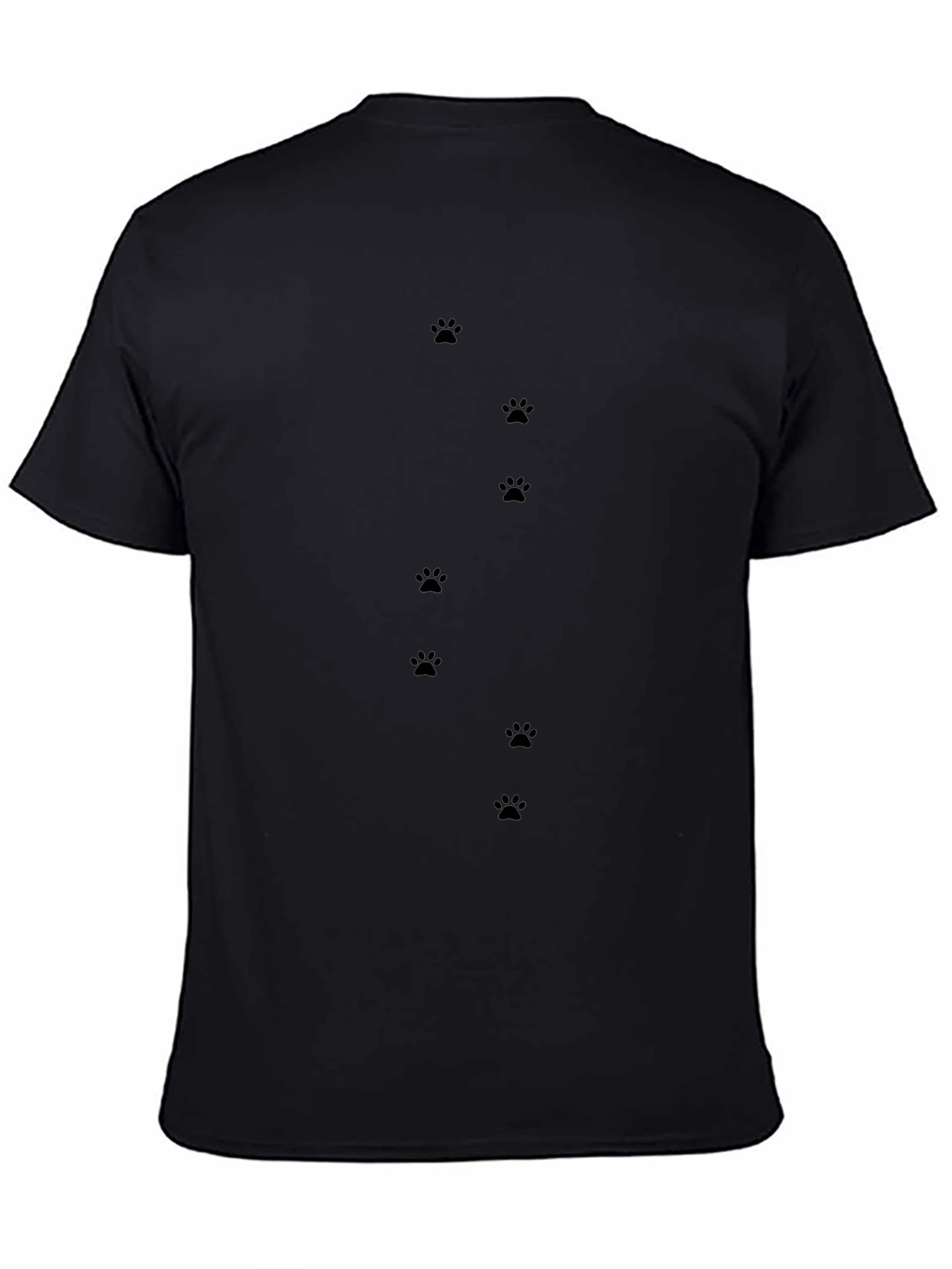 Mens Black Paw Print T-Shirt - Casual Style