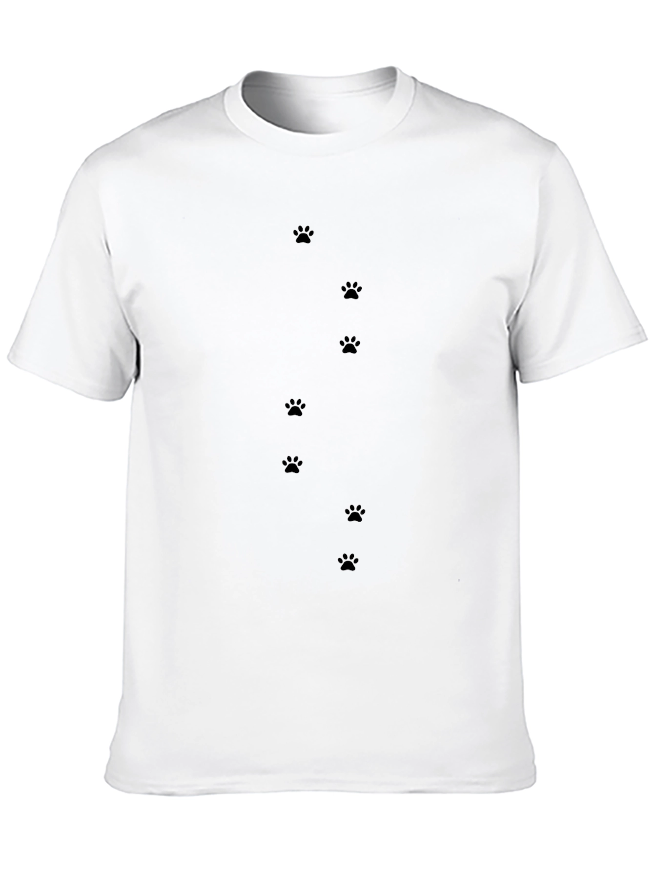 Mens Black Paw Print T-Shirt - Casual Style