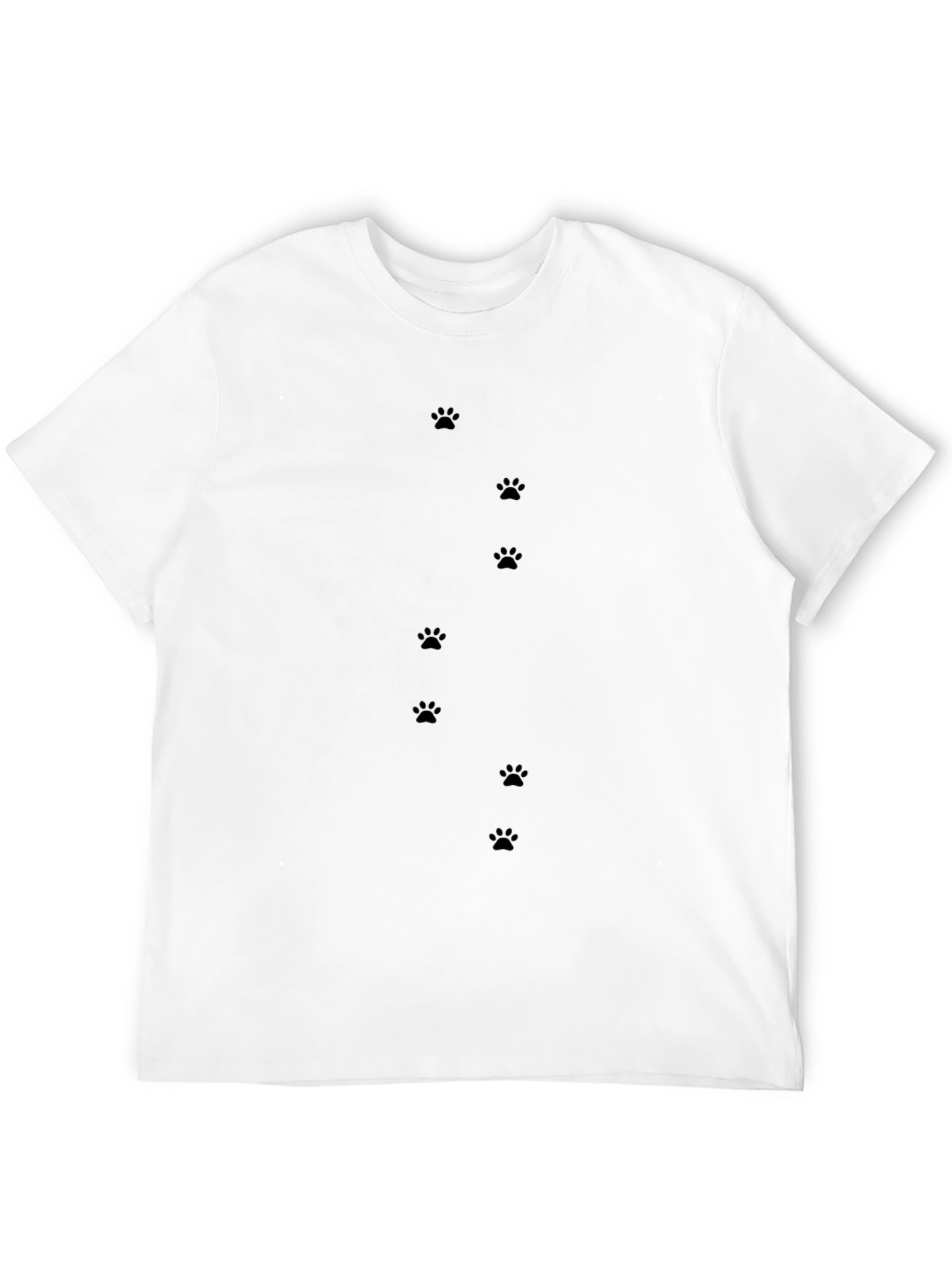 Mens Black Paw Print T-Shirt - Casual Style