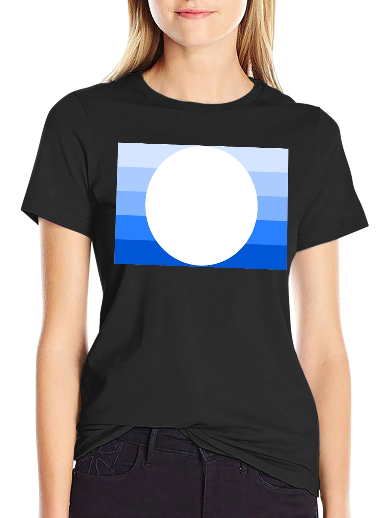 Striped Horizon Tee - Modern Graphic Print