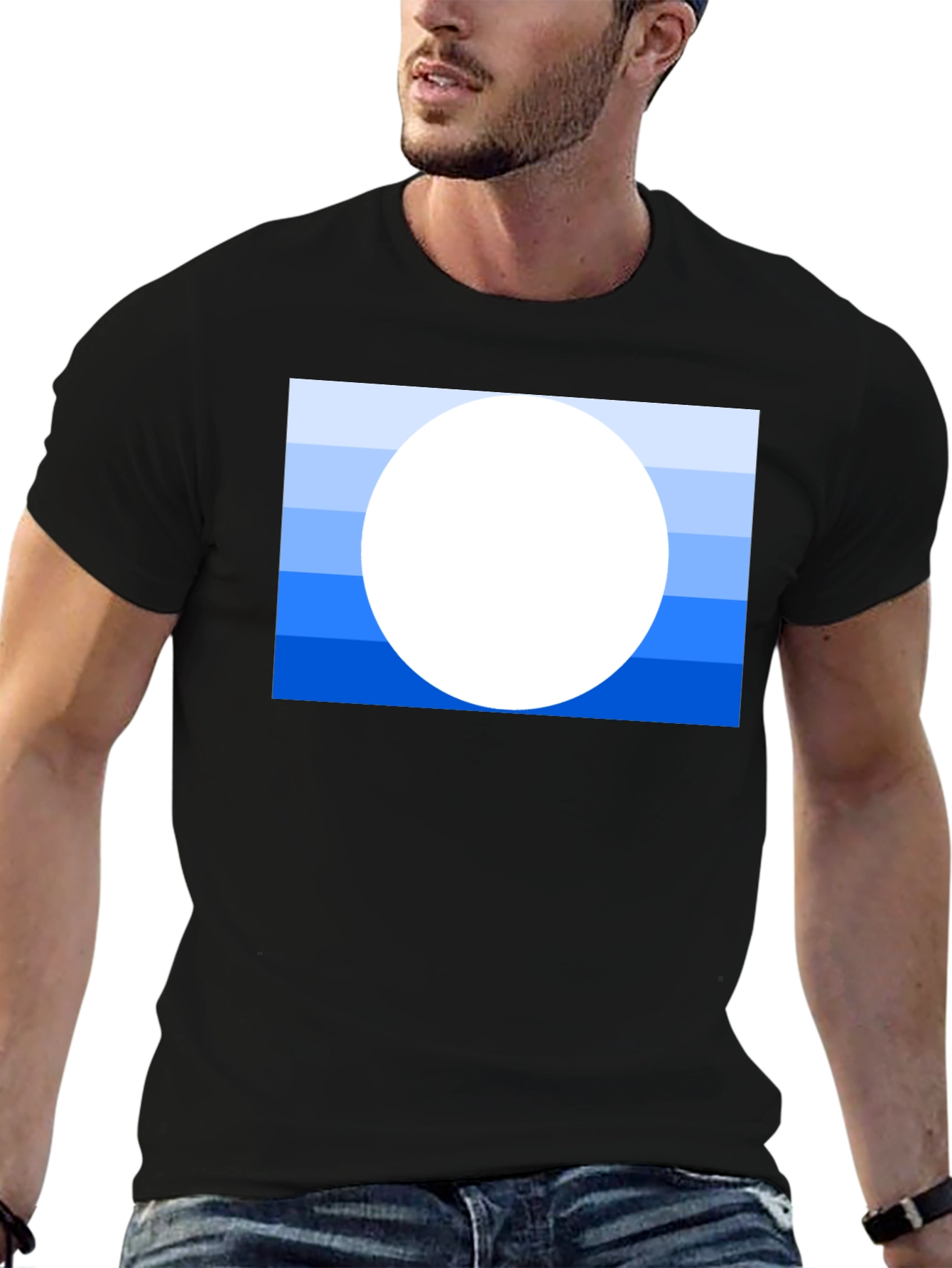 Striped Horizon Tee - Modern Graphic Print