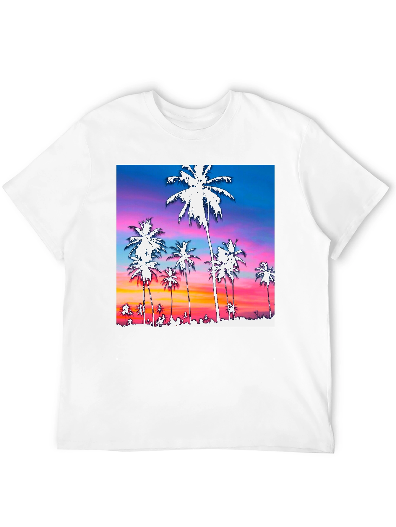 Tropical Sunset Palm Tree Graphic Tee