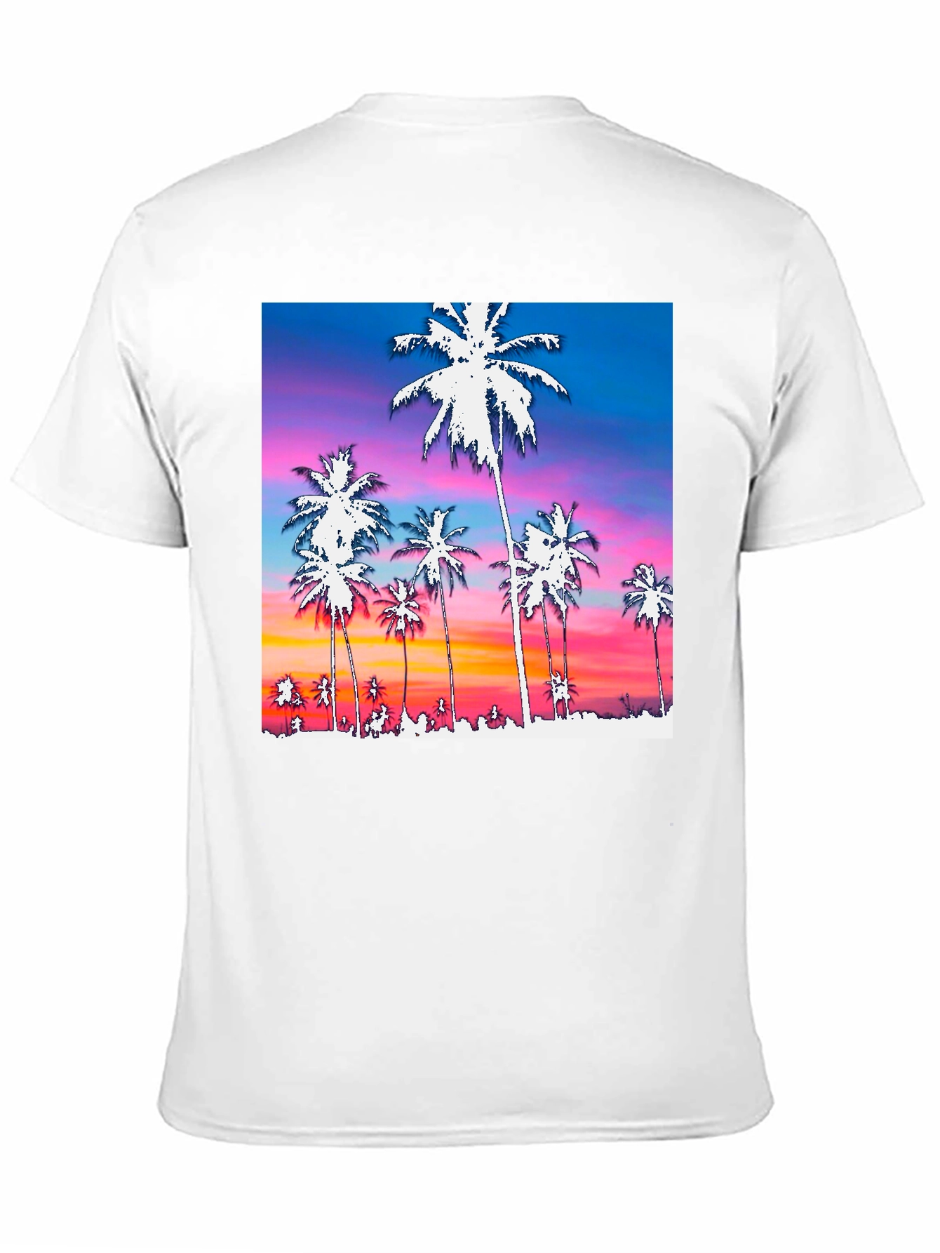 Tropical Sunset Palm Tree Graphic Tee