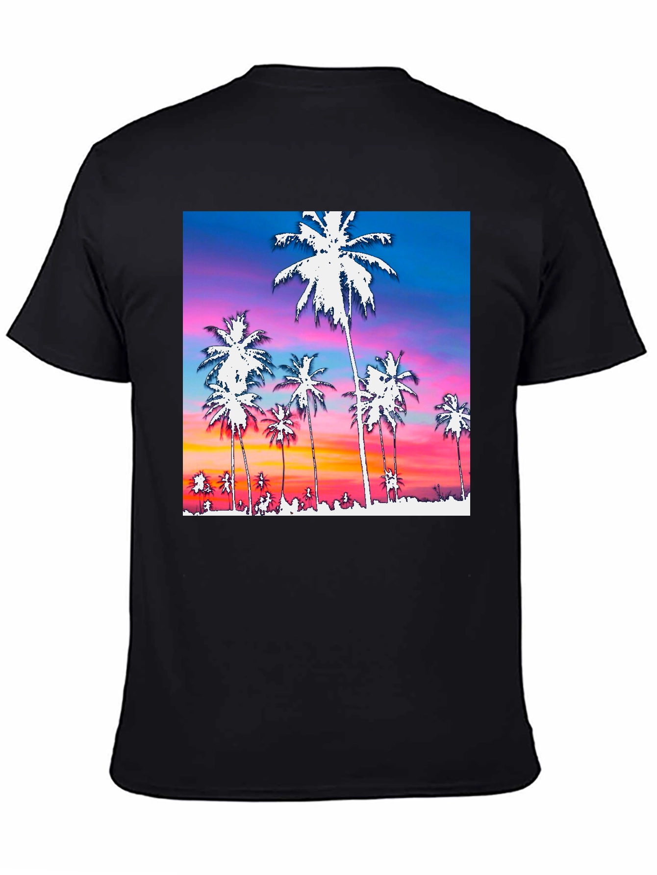 Tropical Sunset Palm Tree Graphic Tee