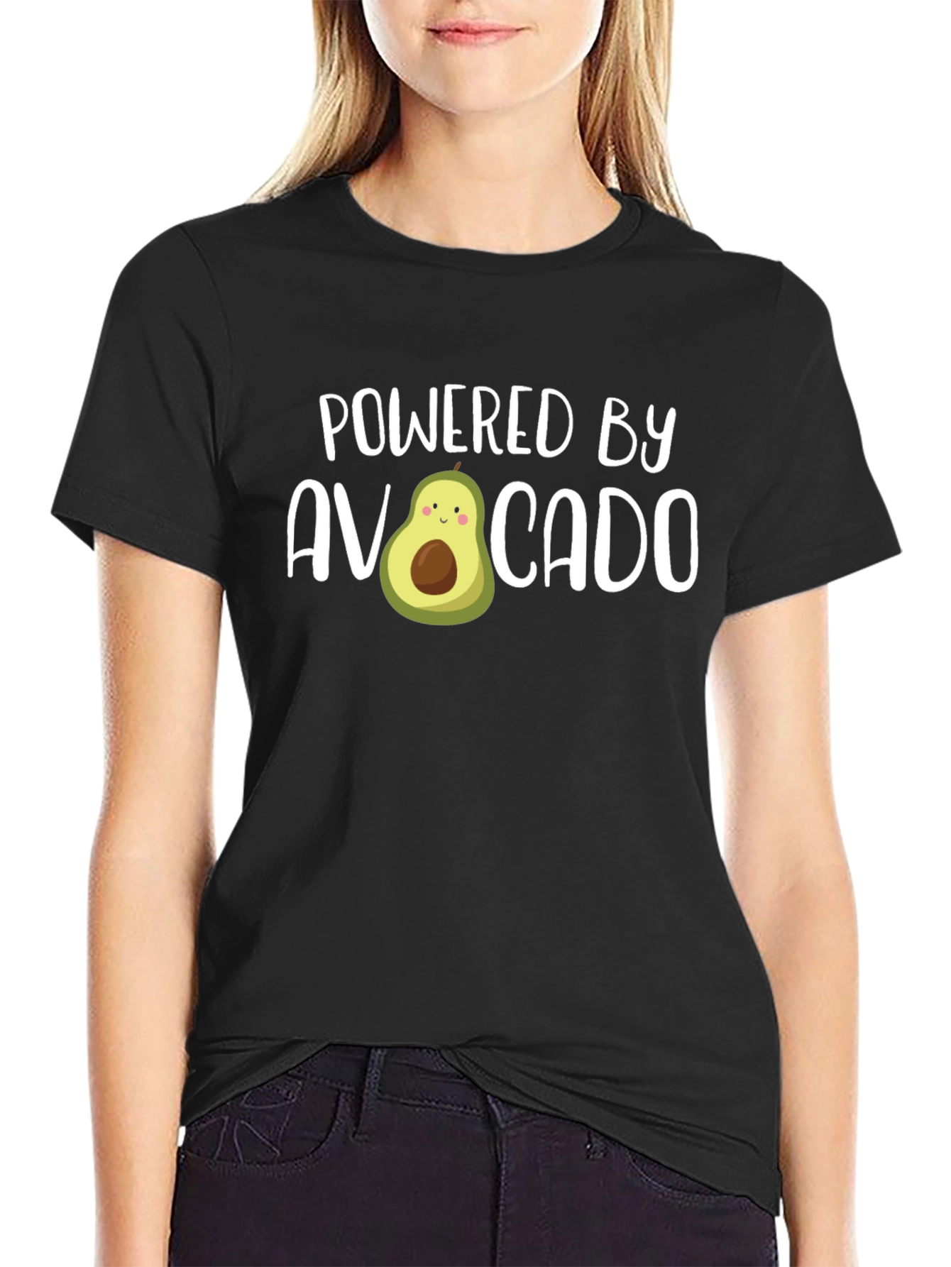 Powered by Avocado Funny Graphic Tee