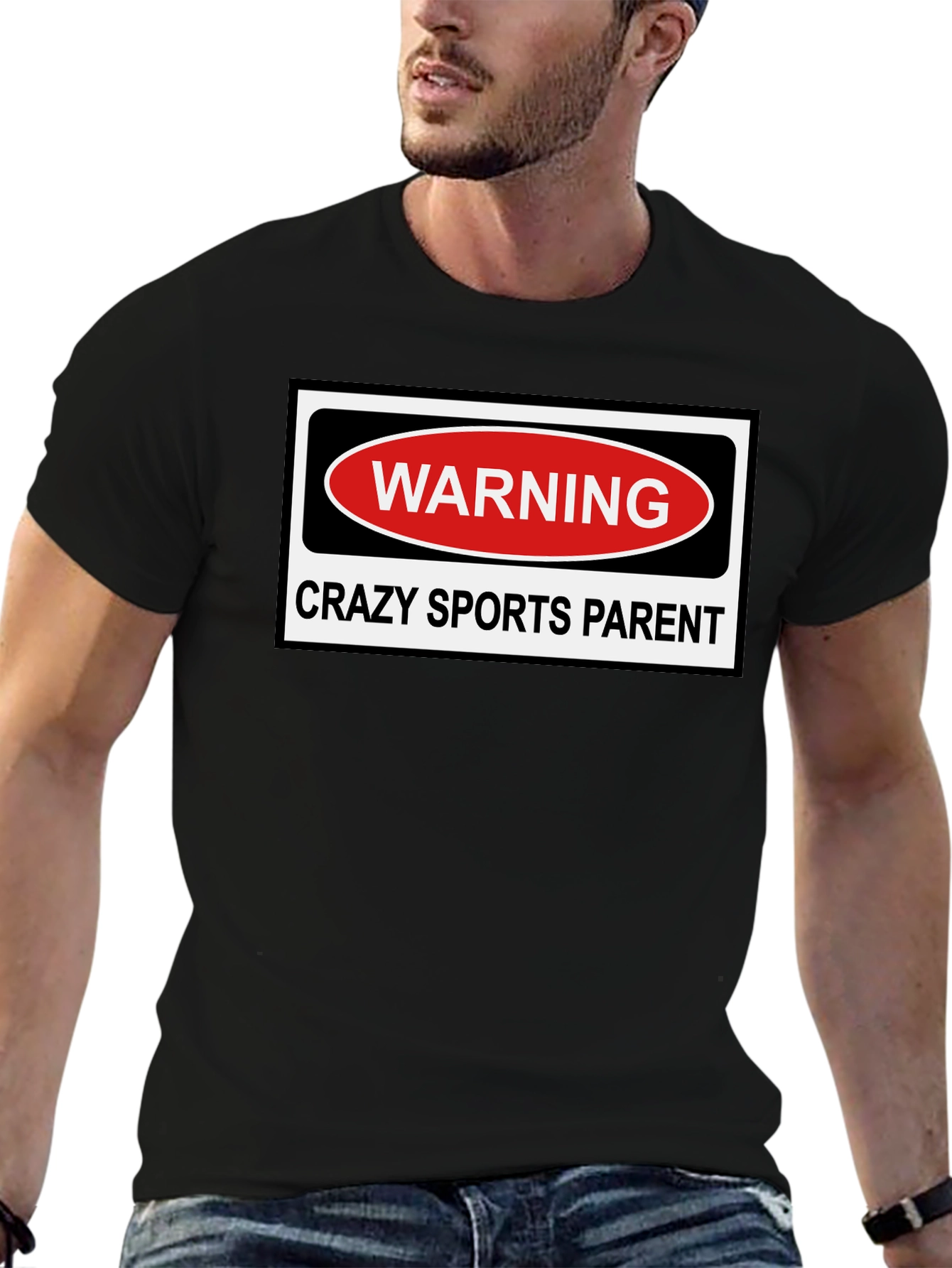 Crazy Sports Parent Warning Graphic T-Shirt