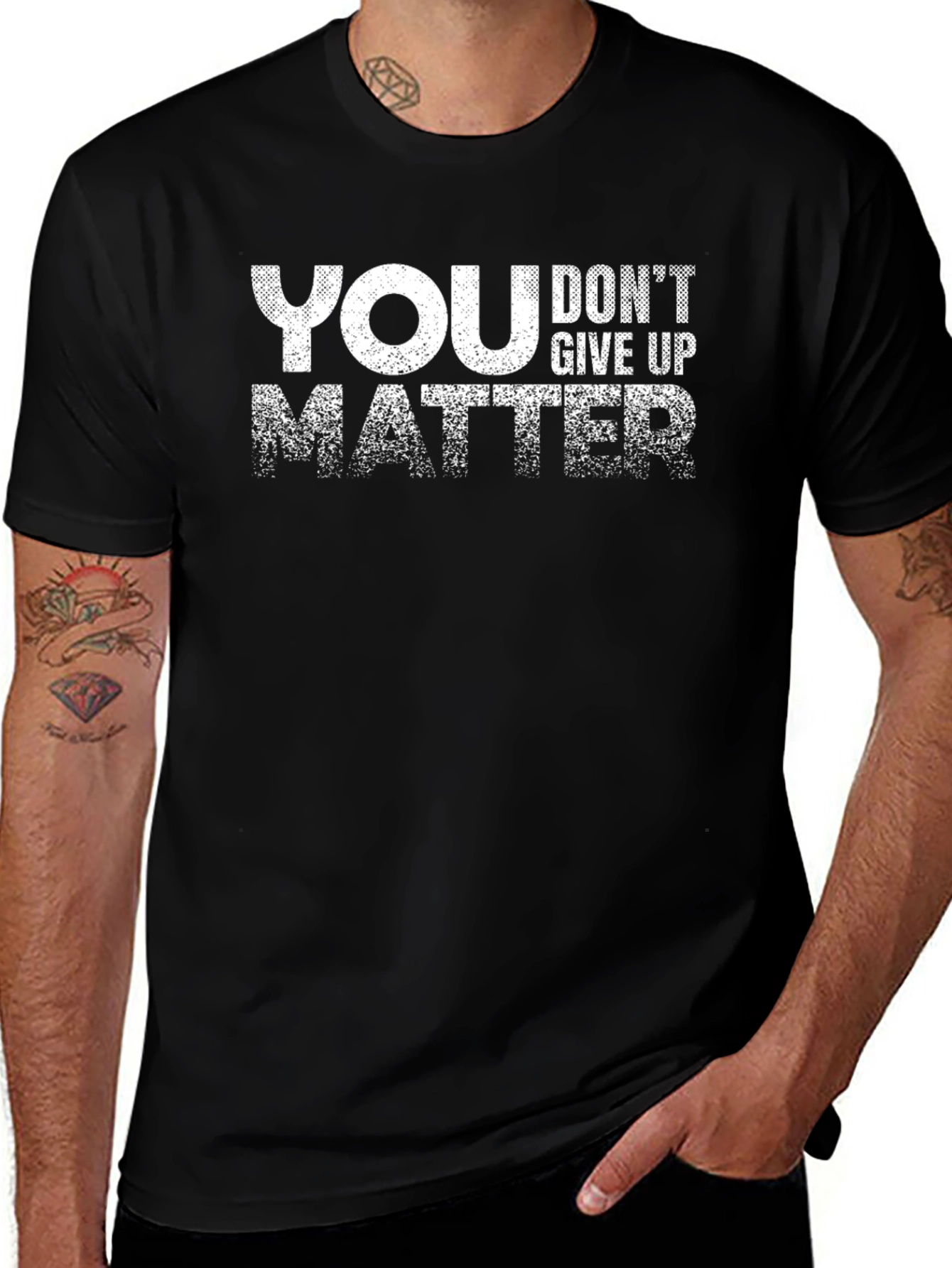 Motivational You Matter Dont Give Up Black T-Shirt