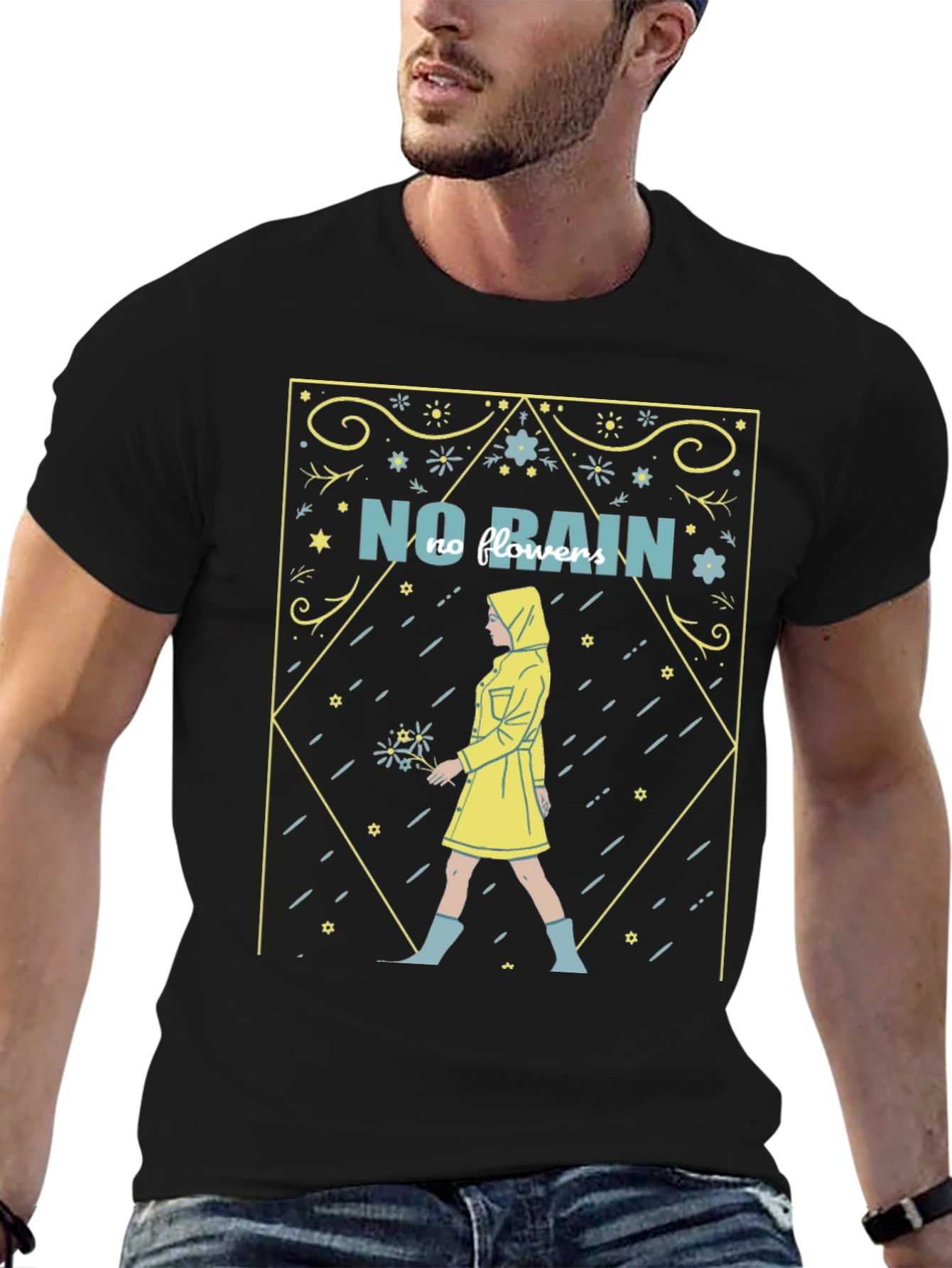 No Rain No Flowers T-Shirt - Stylish Graphic Tee