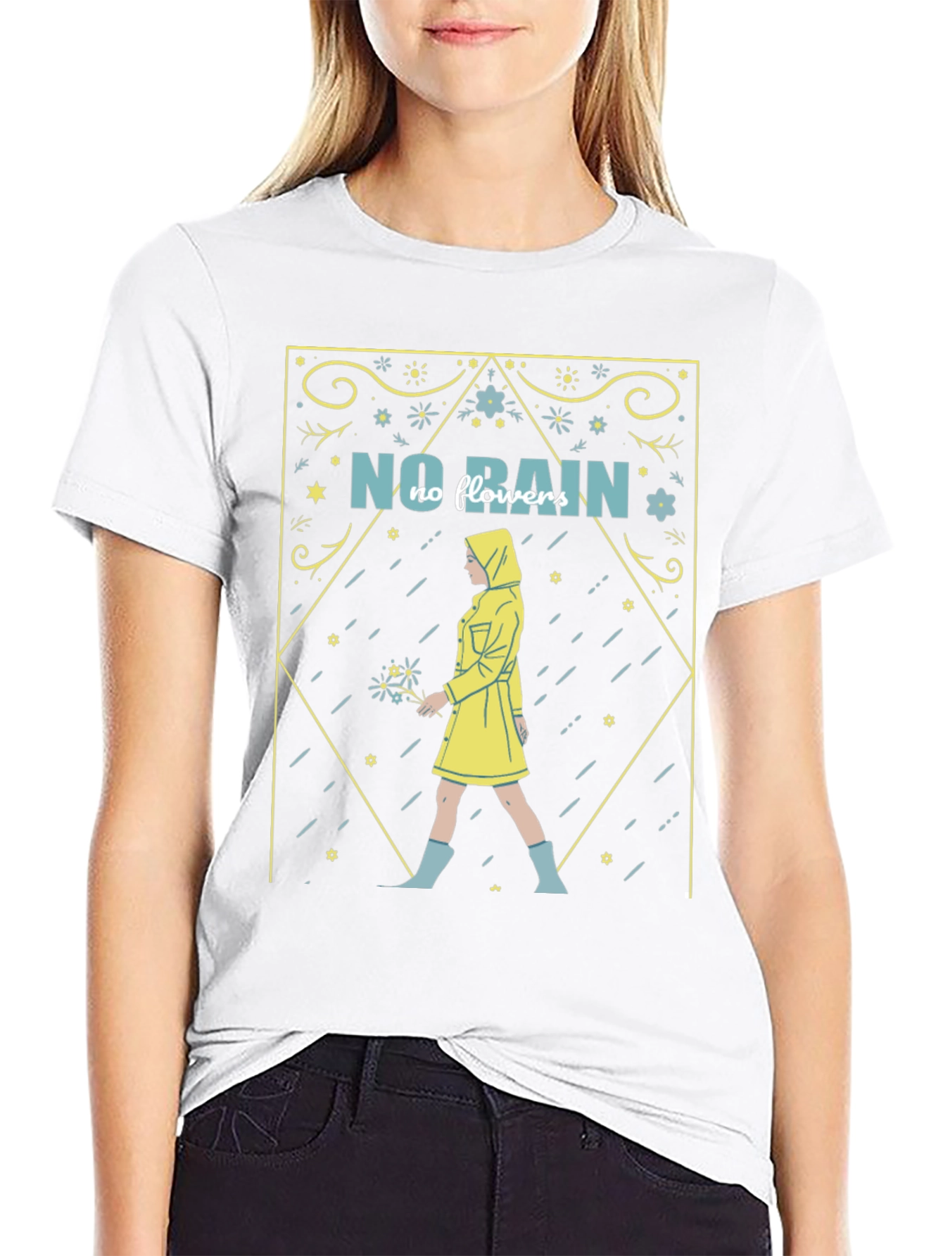 No Rain No Flowers T-Shirt - Stylish Graphic Tee