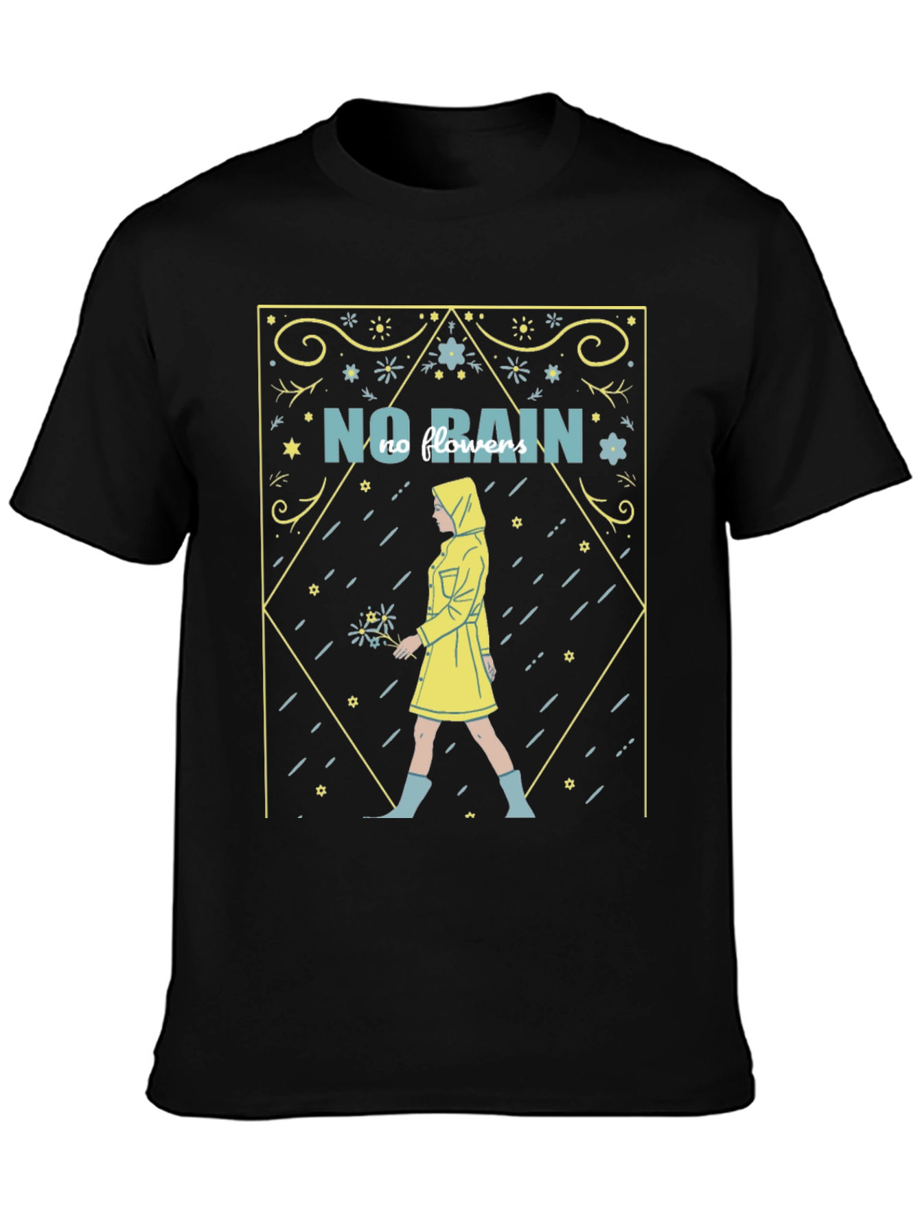 No Rain No Flowers T-Shirt - Stylish Graphic Tee