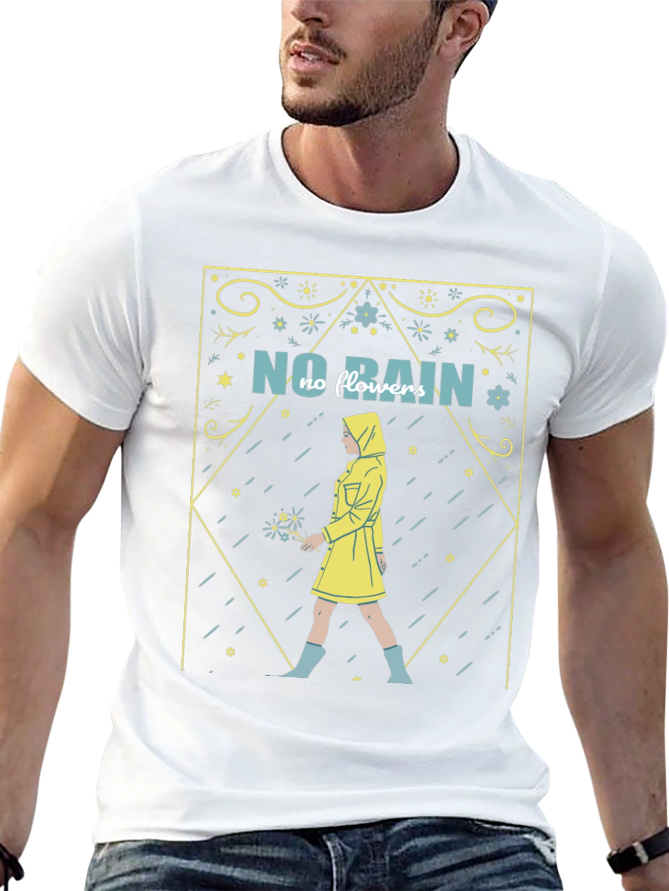 No Rain No Flowers T-Shirt - Stylish Graphic Tee
