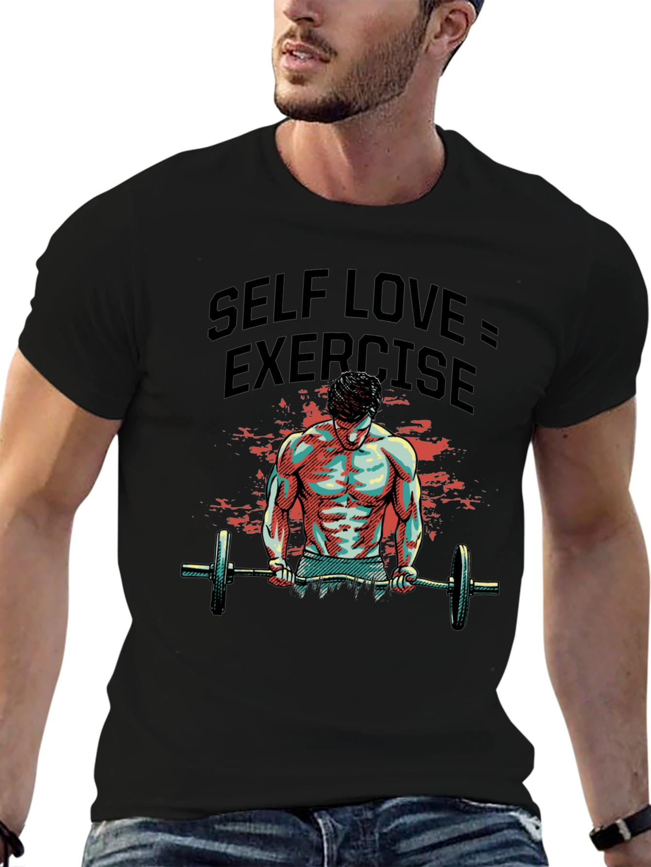 Self Love Exercise T-Shirt - Black Gym Wear