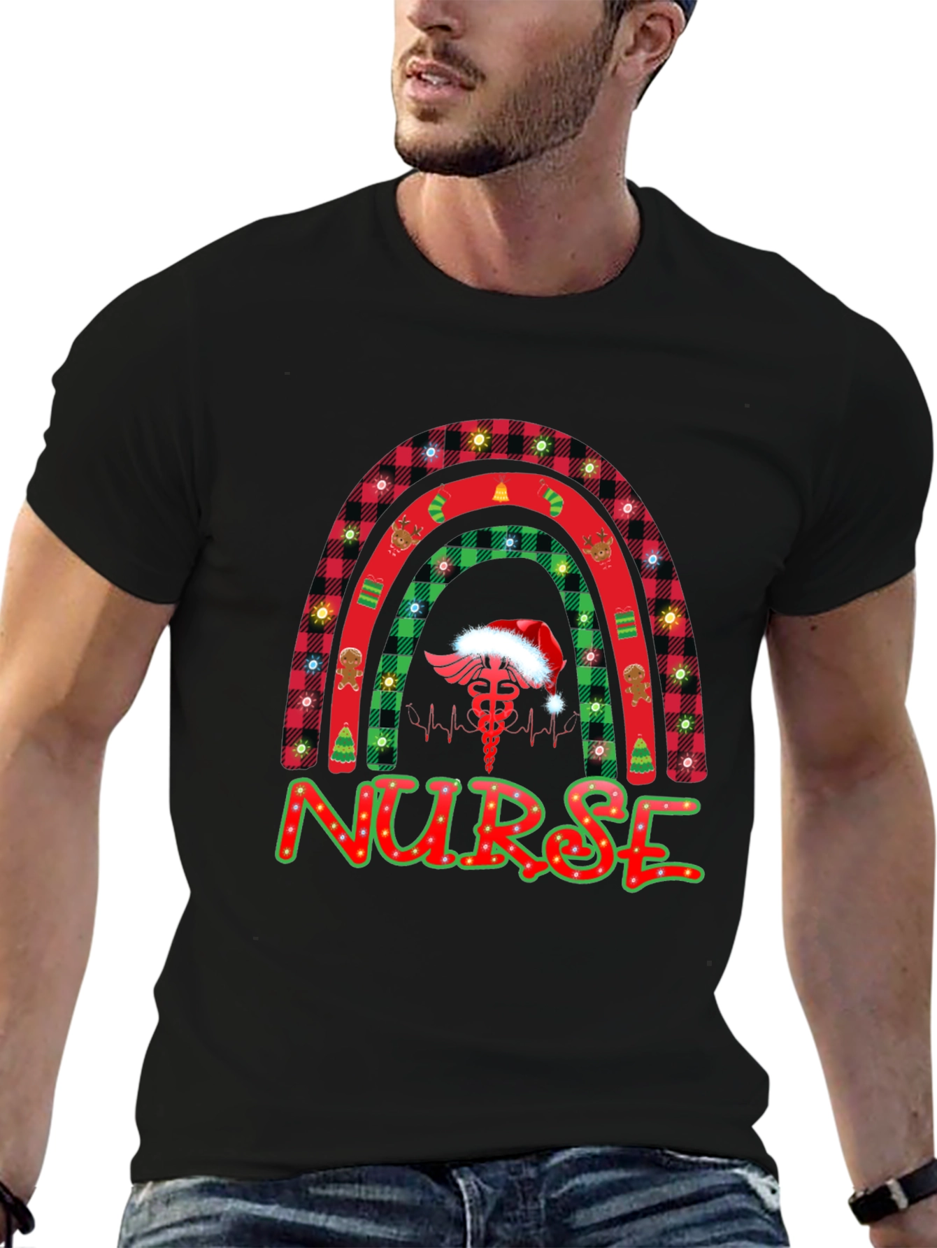 Christmas Nurse Rainbow Shirt
