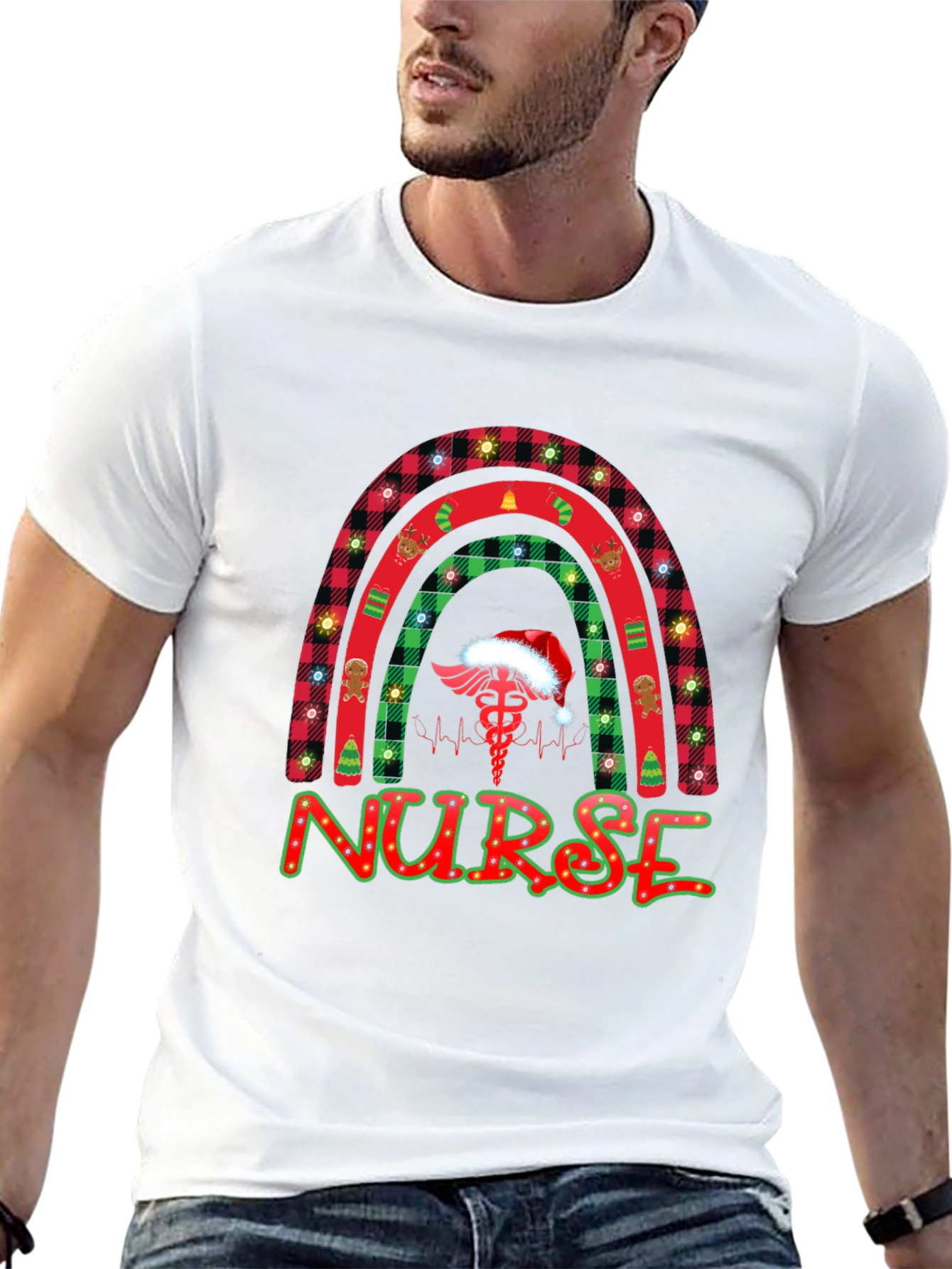 Christmas Nurse Rainbow Shirt
