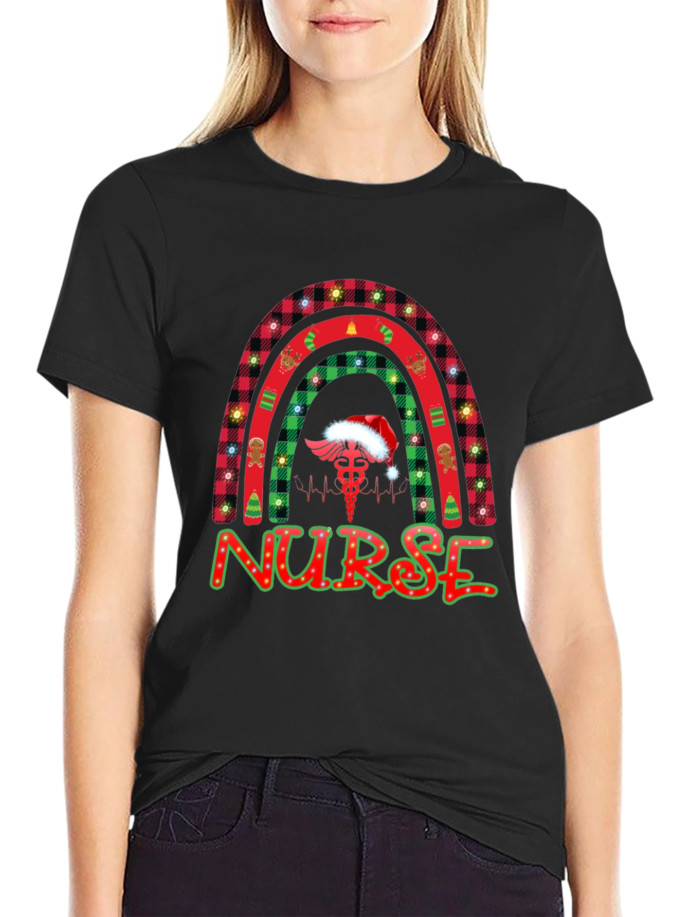 Christmas Nurse Rainbow Shirt