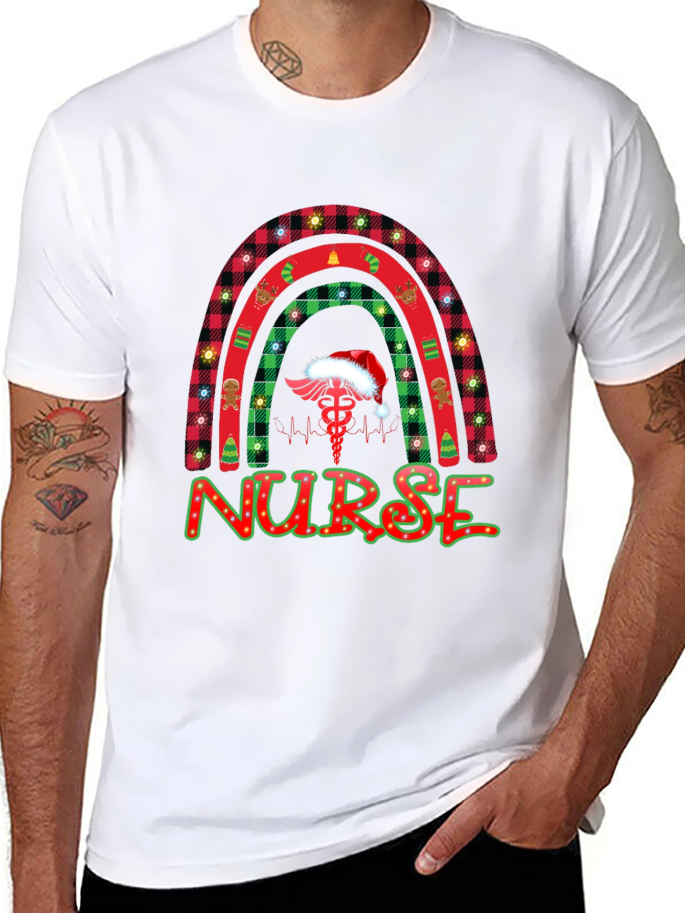 Christmas Nurse Rainbow Shirt